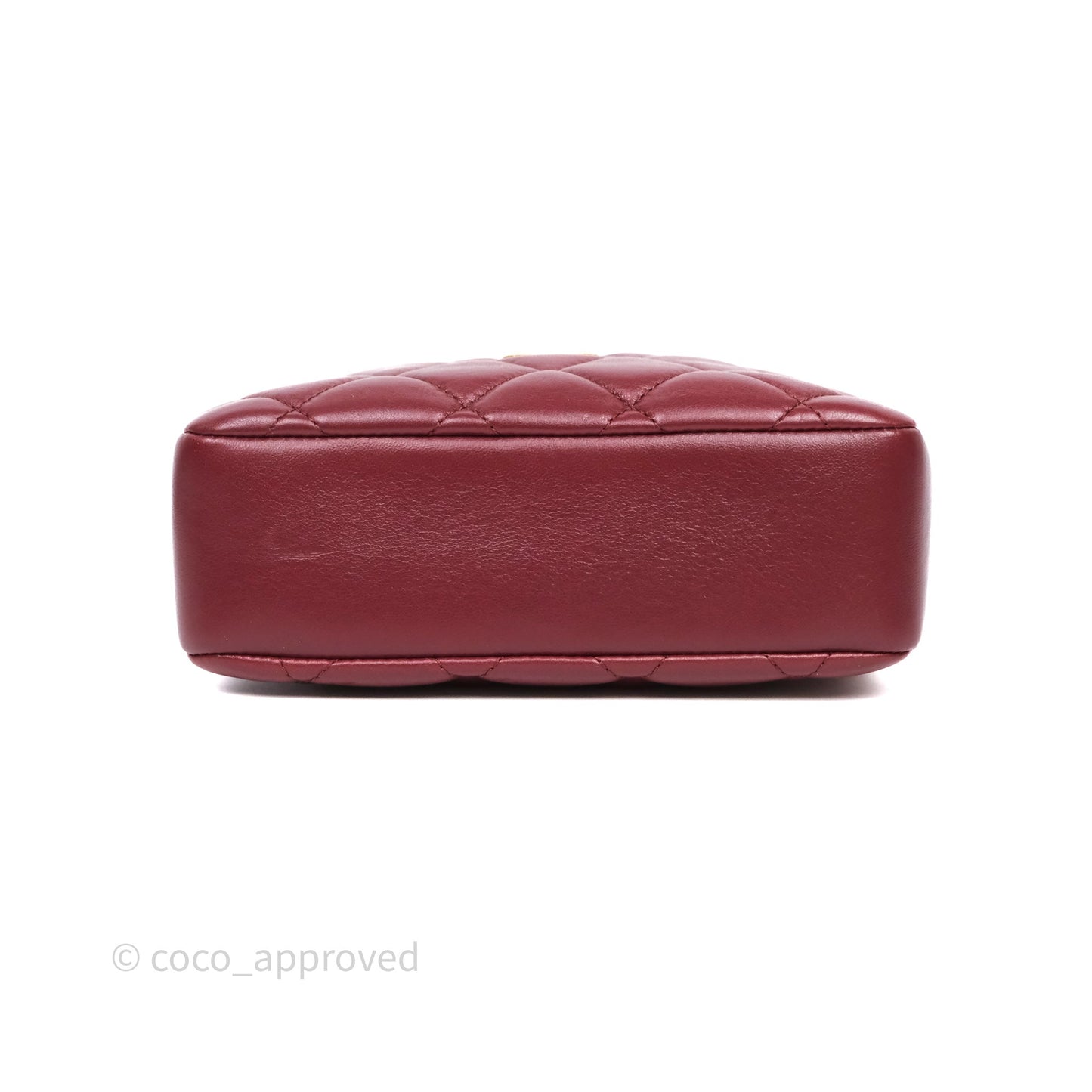 Chanel Small Camera Bag Burgundy Lambskin Gold Hardware