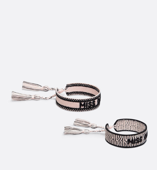 Miss Luxury Dior Bracelet Set Pale Pink Allover Cotton