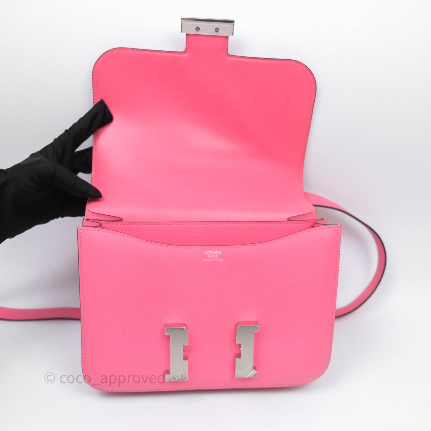 Hermès Constance 24 Rose Azalee 8W Epsom Palladium Hardware
