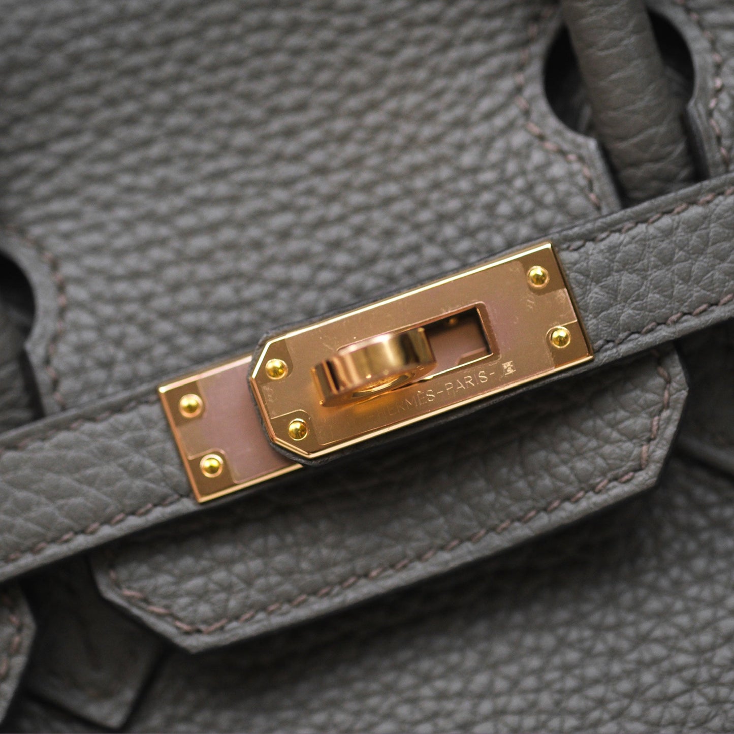 Hermès Birkin 25 Retourne Etain 8F Togo Rose Gold Hardware