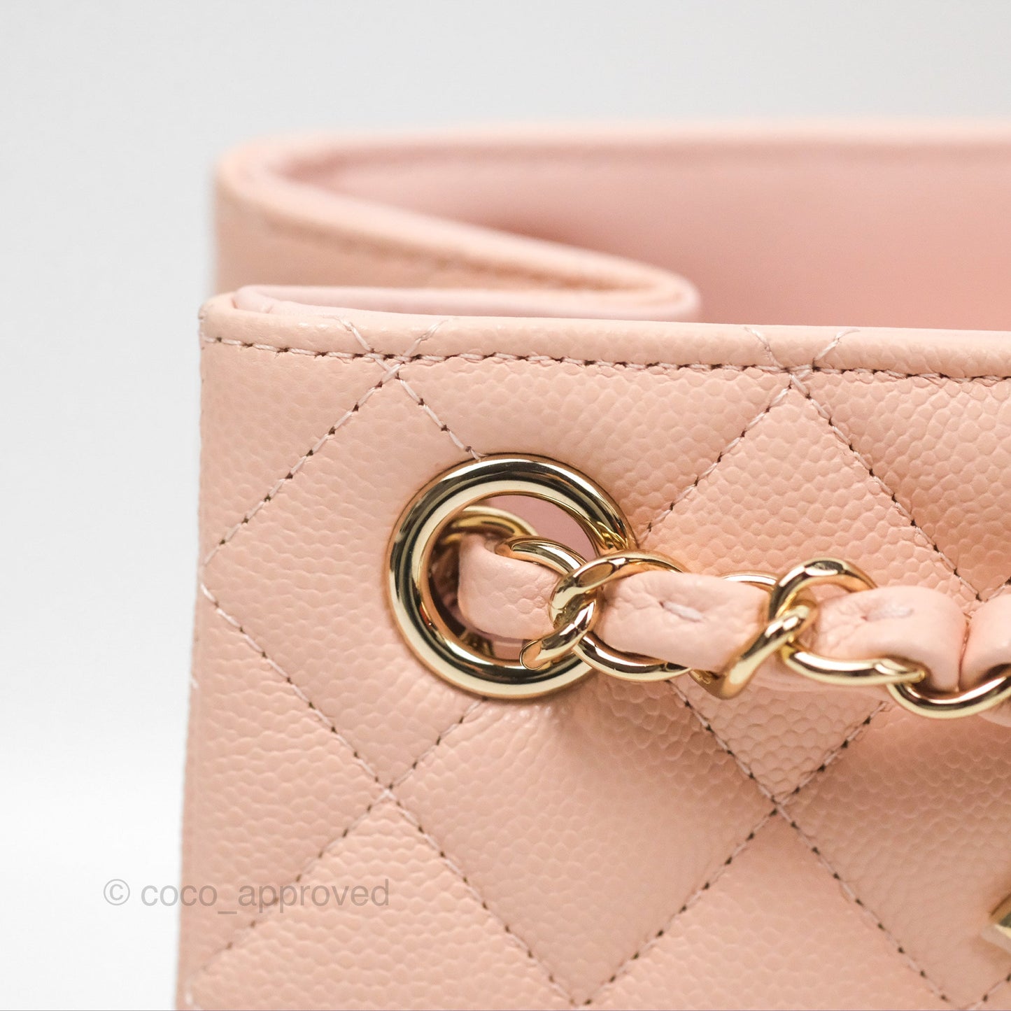 Chanel Mini Bucket Tote Pink Caviar Gold Hardware 22S