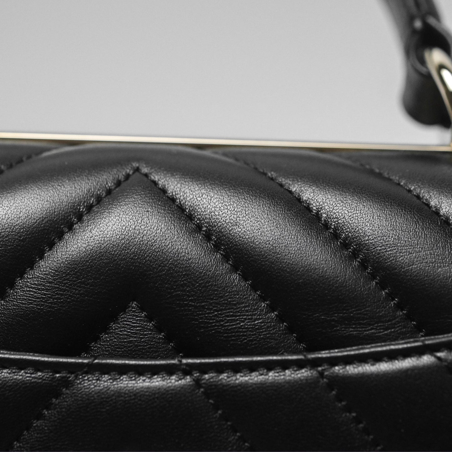 Chanel Small Trendy CC Black Chevron Lambskin Gold Hardware