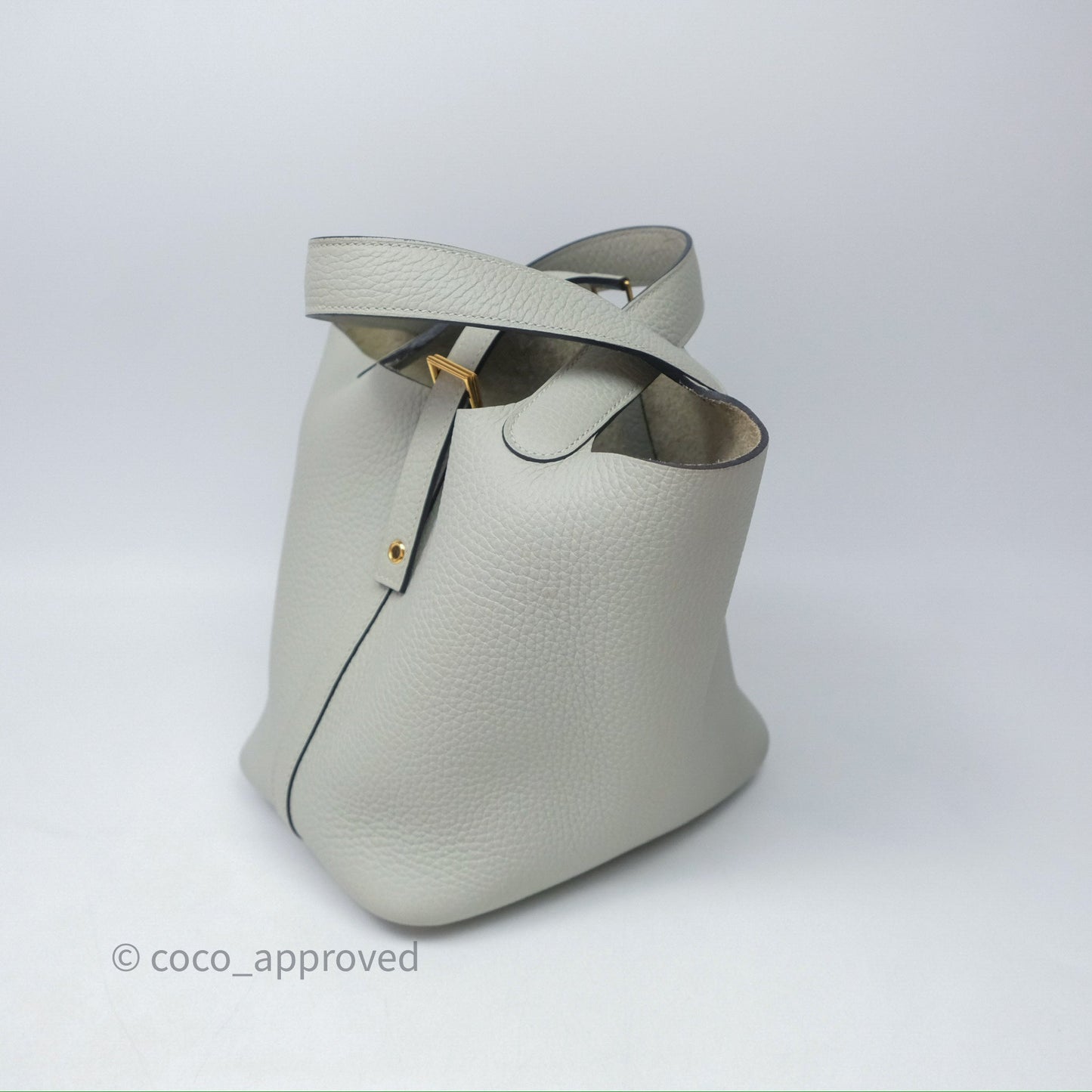 Hermès Picotin Lock 18 Gris Névé 0V Clemence Gold Hardware