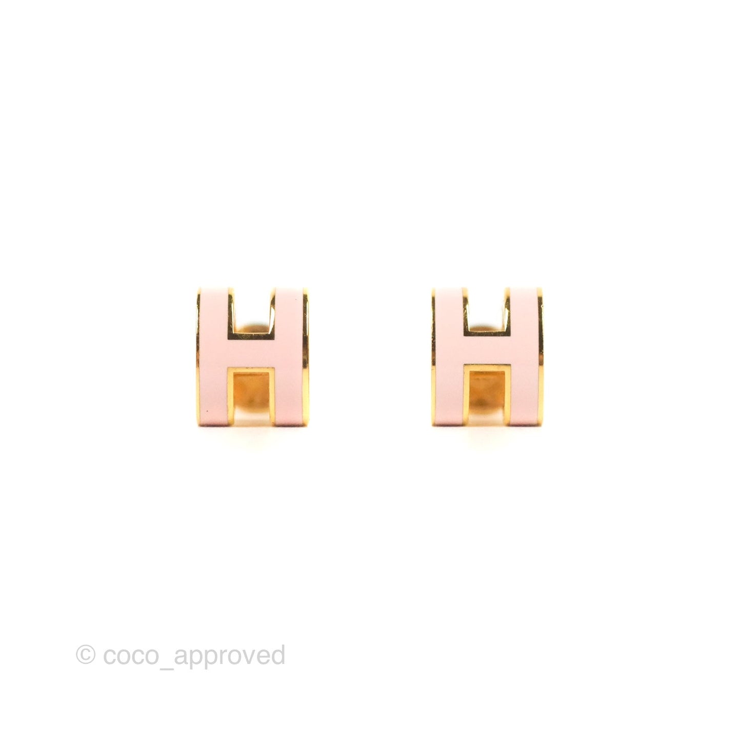 Hermès Pop H Earrings Rose Dragee Gold Hardware