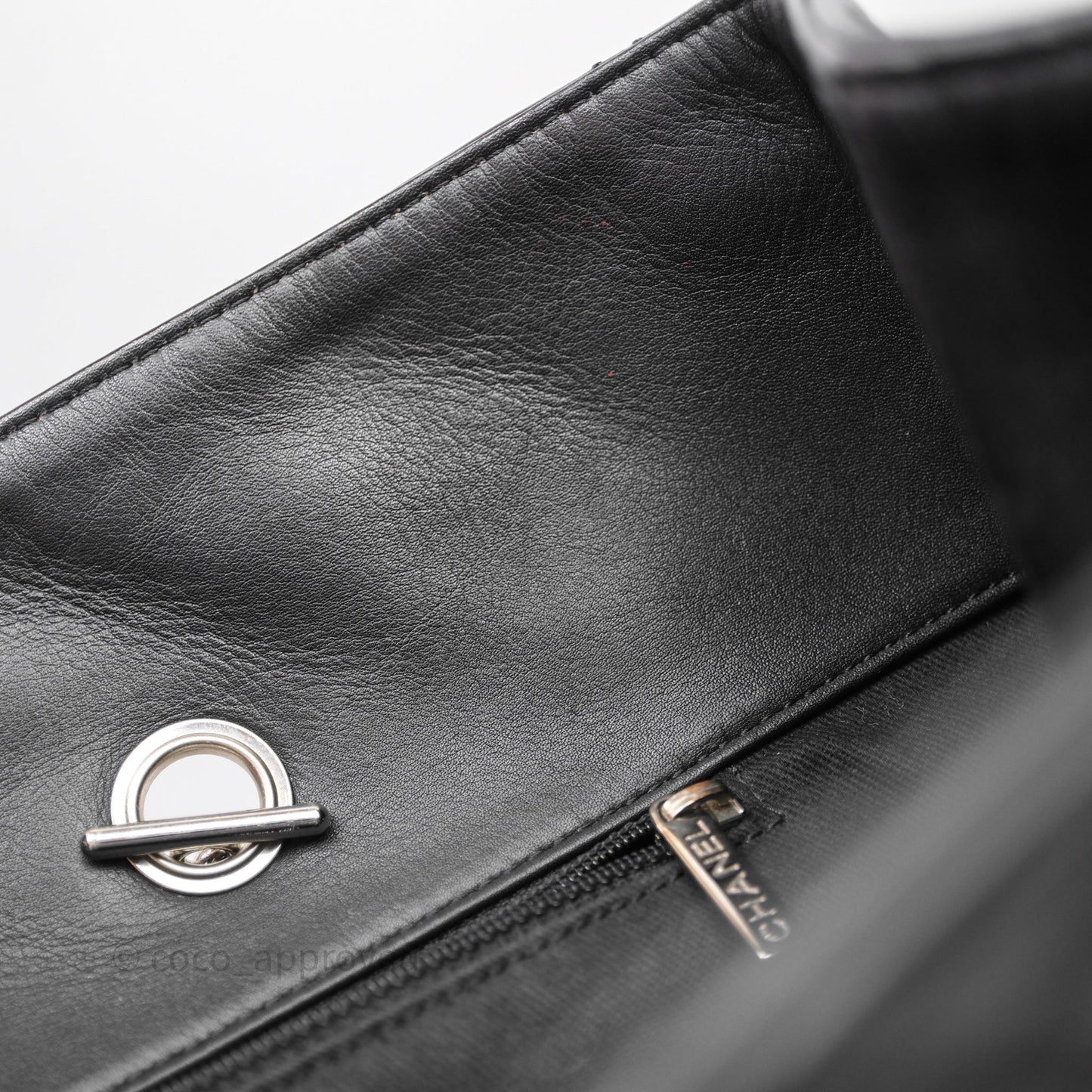 Chanel In The Business Tote Bag Black Calfskin Silver Hardware