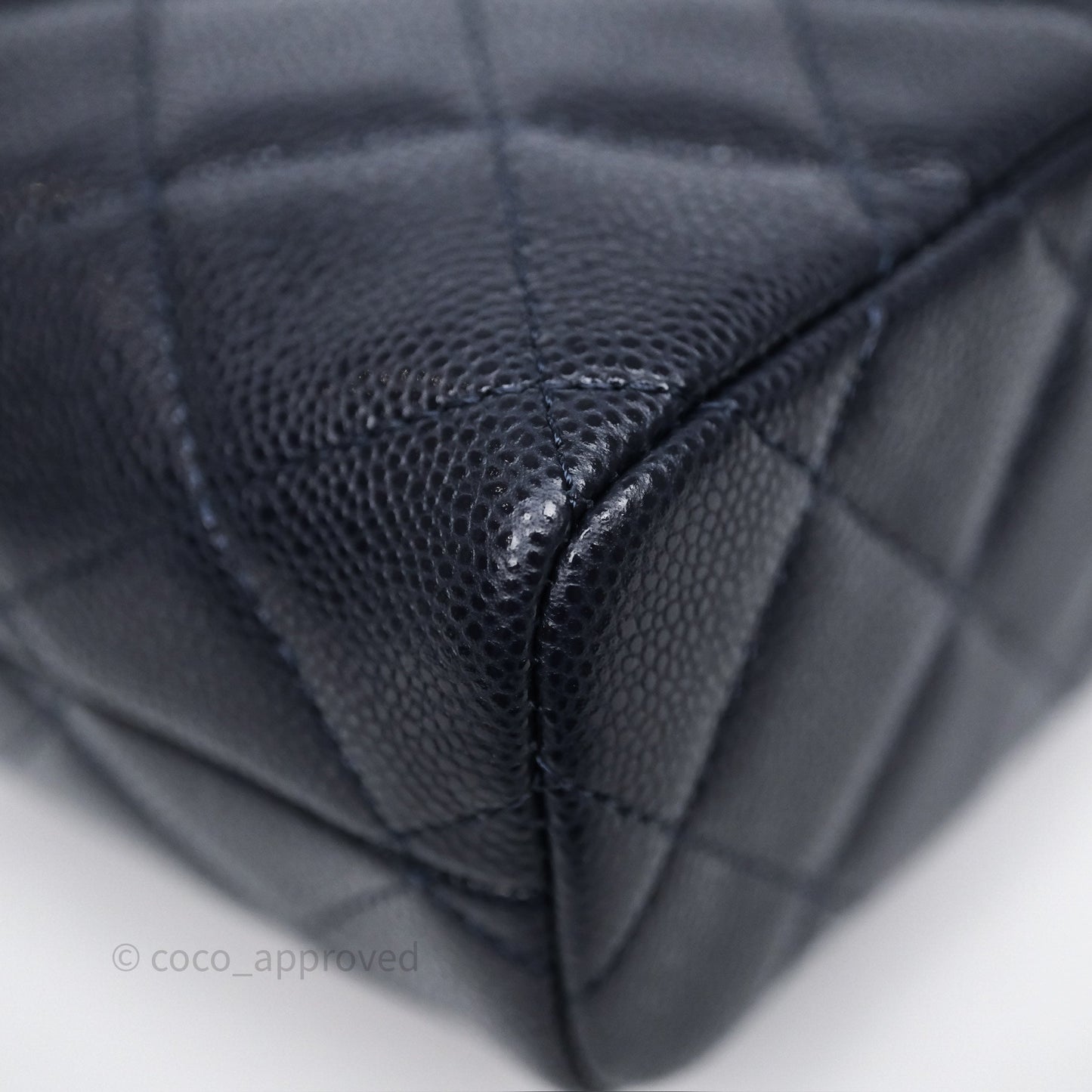 Chanel Quilted Hobo With Chain Dark Navy Caviar Gold Hardware