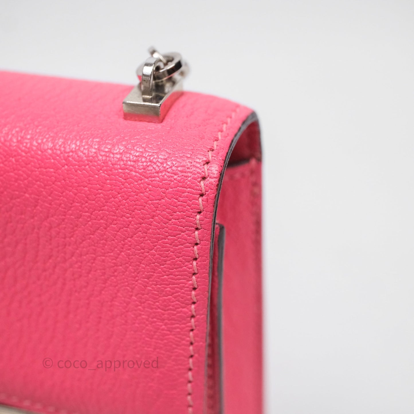 Hermès Mini Verrou Chaine Bag Rose Lipstick U5 Chevre Mysore Palladium Hardware