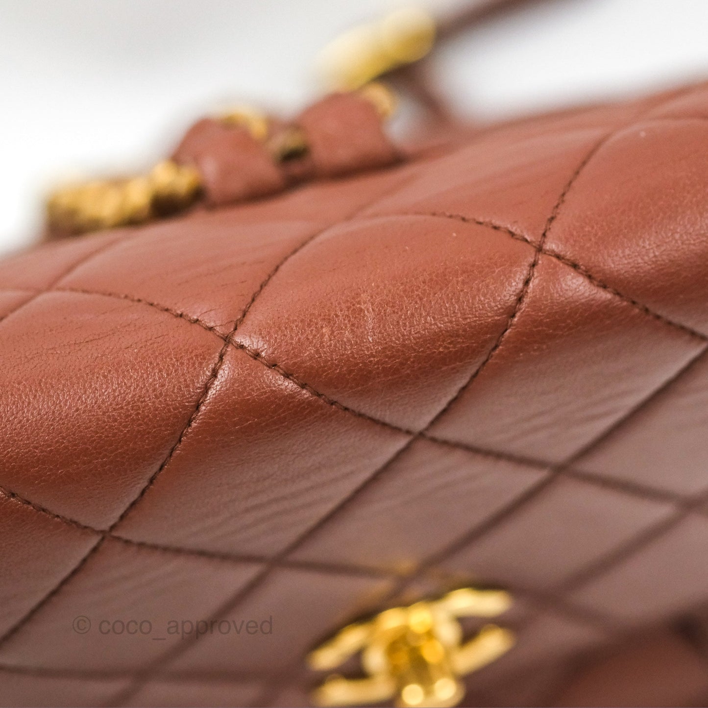 Chanel Vintage CC Duma Backpack Brown Lambskin 24K Gold Hardware