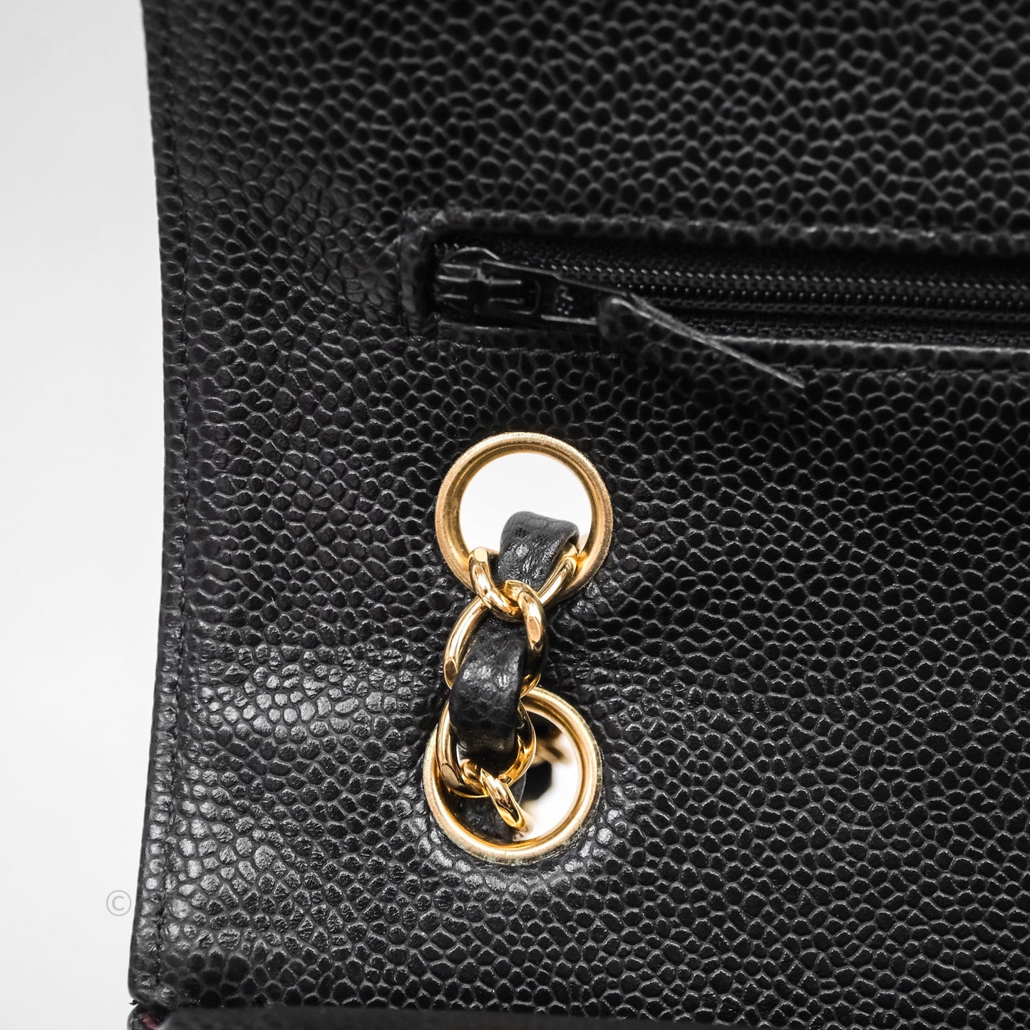 Chanel Classic M/L Medium Flap Quilted Black Caviar Gold Hardware