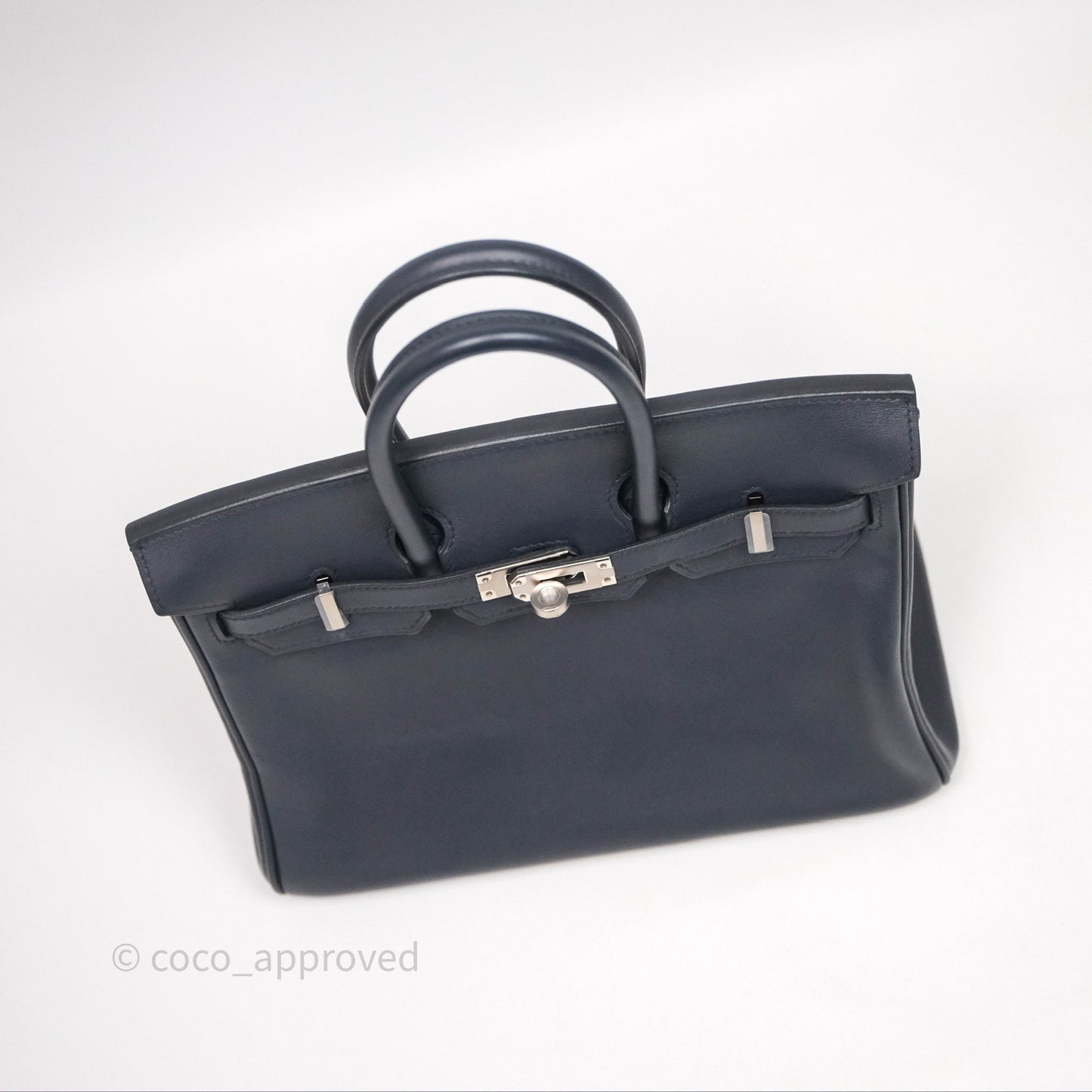 Hermes Birkin 25 Indigo Blue Swift Palladium Hardware