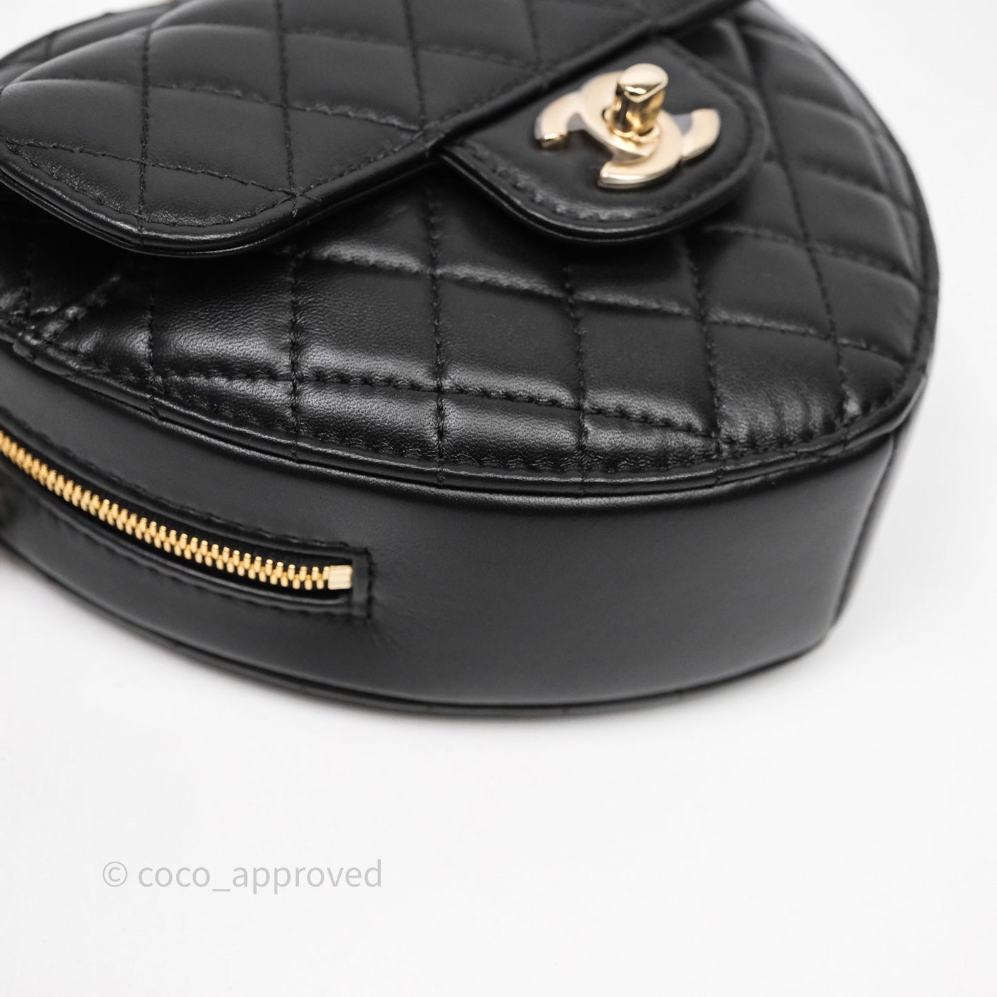 Chanel Large Heart Bag Black Lambskin Gold Hardware 22S