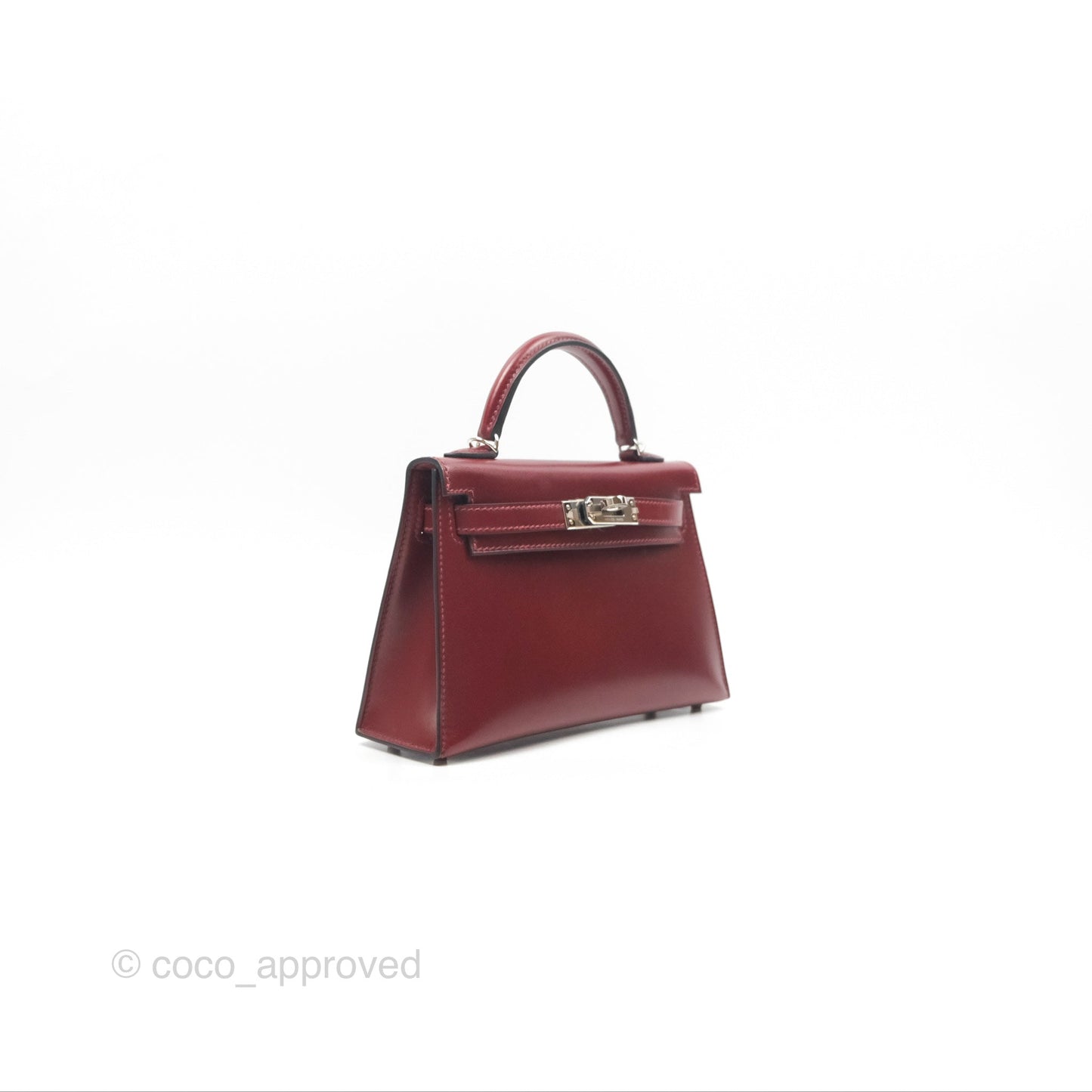 Hermès Mini Kelly II Sellier Rouge H Box Leather Palladium Hardware