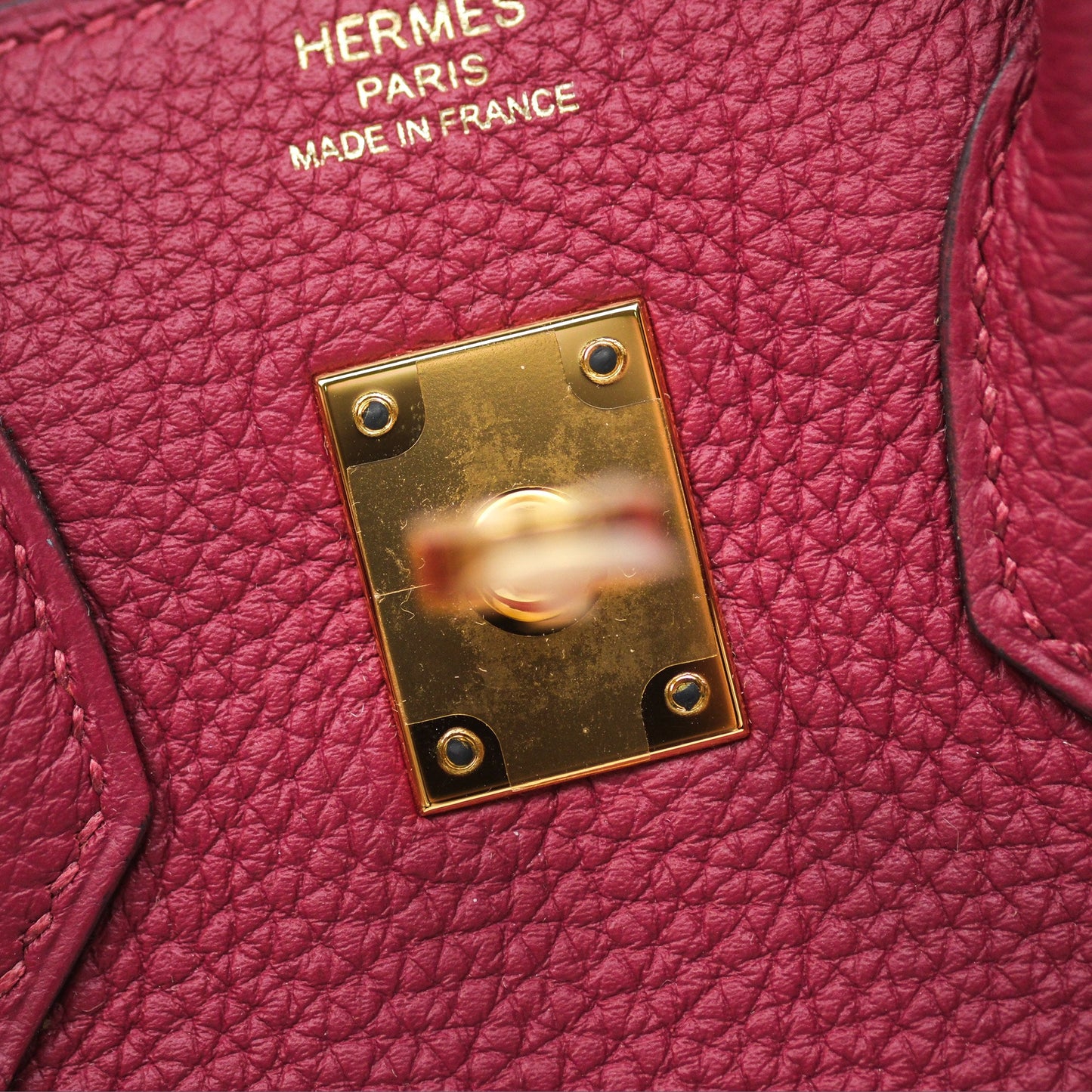 Hermès Birkin 25 Retourne Rouge Grenat K1 Togo Gold Hardware