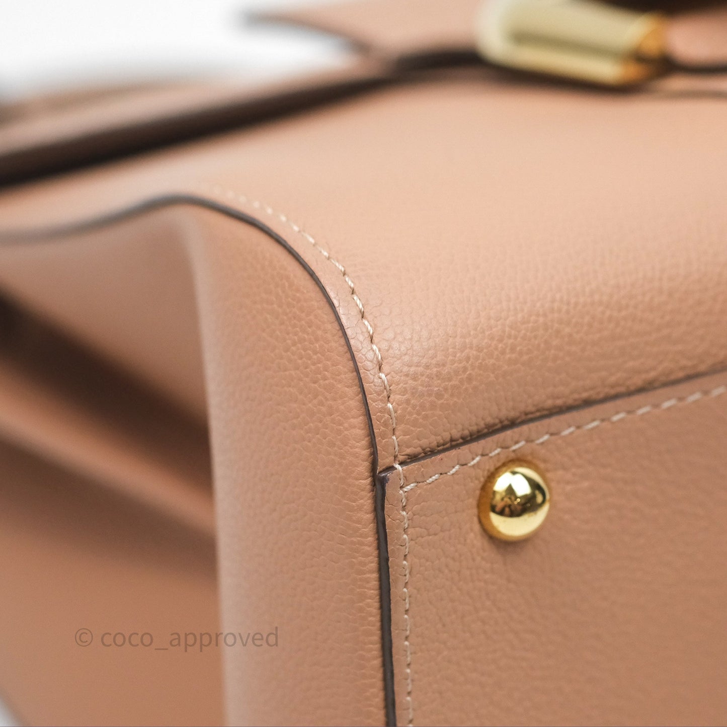 Delvaux Mini Brillant Bag Vison Grained Calfskin Gold Hardware with Twilly