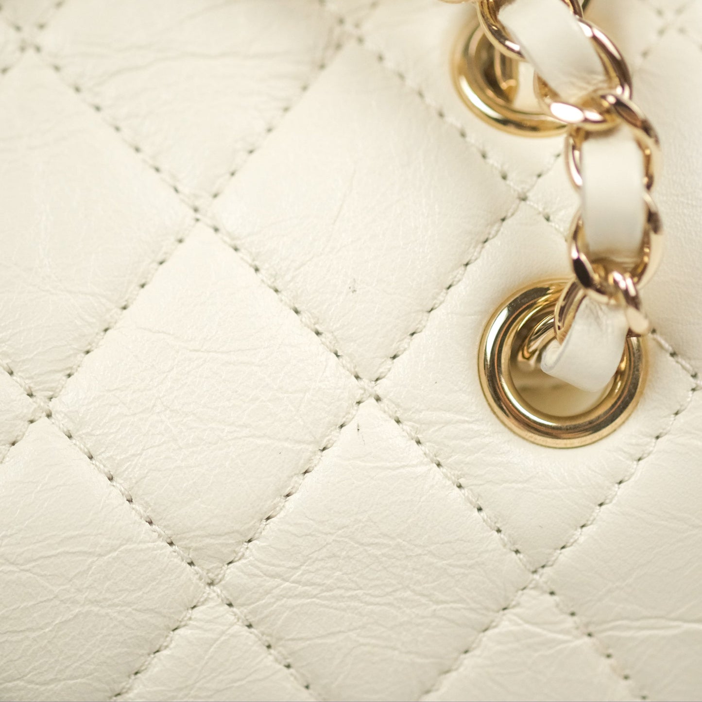 Chanel Quilted Small Duma Drawstring Backpack Ivory White Calfskin Gold Hardware