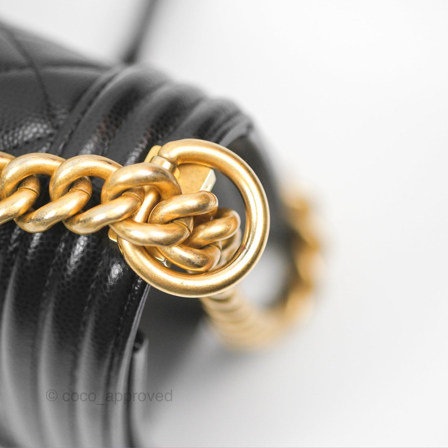 Chanel Quilted Medium Boy Black Caviar Aged Gold Hardware
