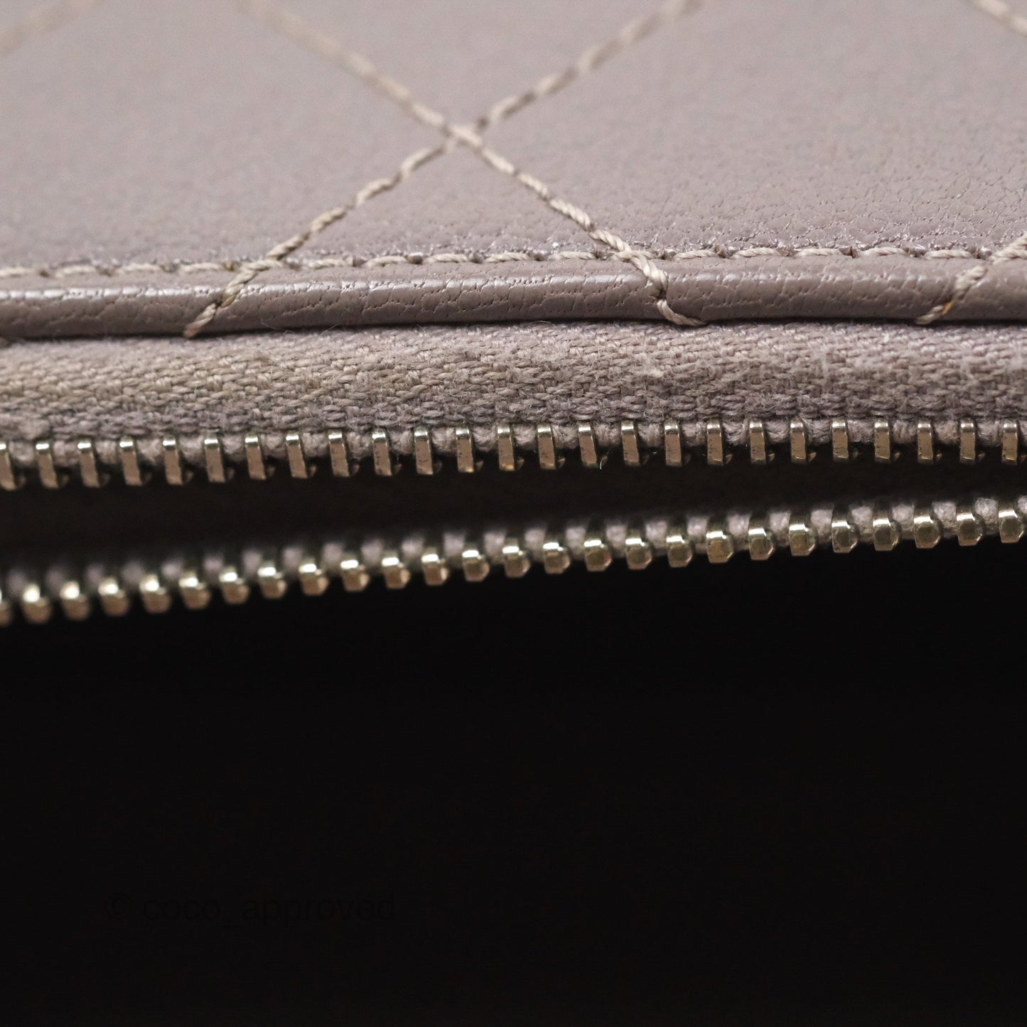 Chanel Coco Curve Flap Burnished Lilac Grey Calfskin Goatskin Antique Gold Hardware