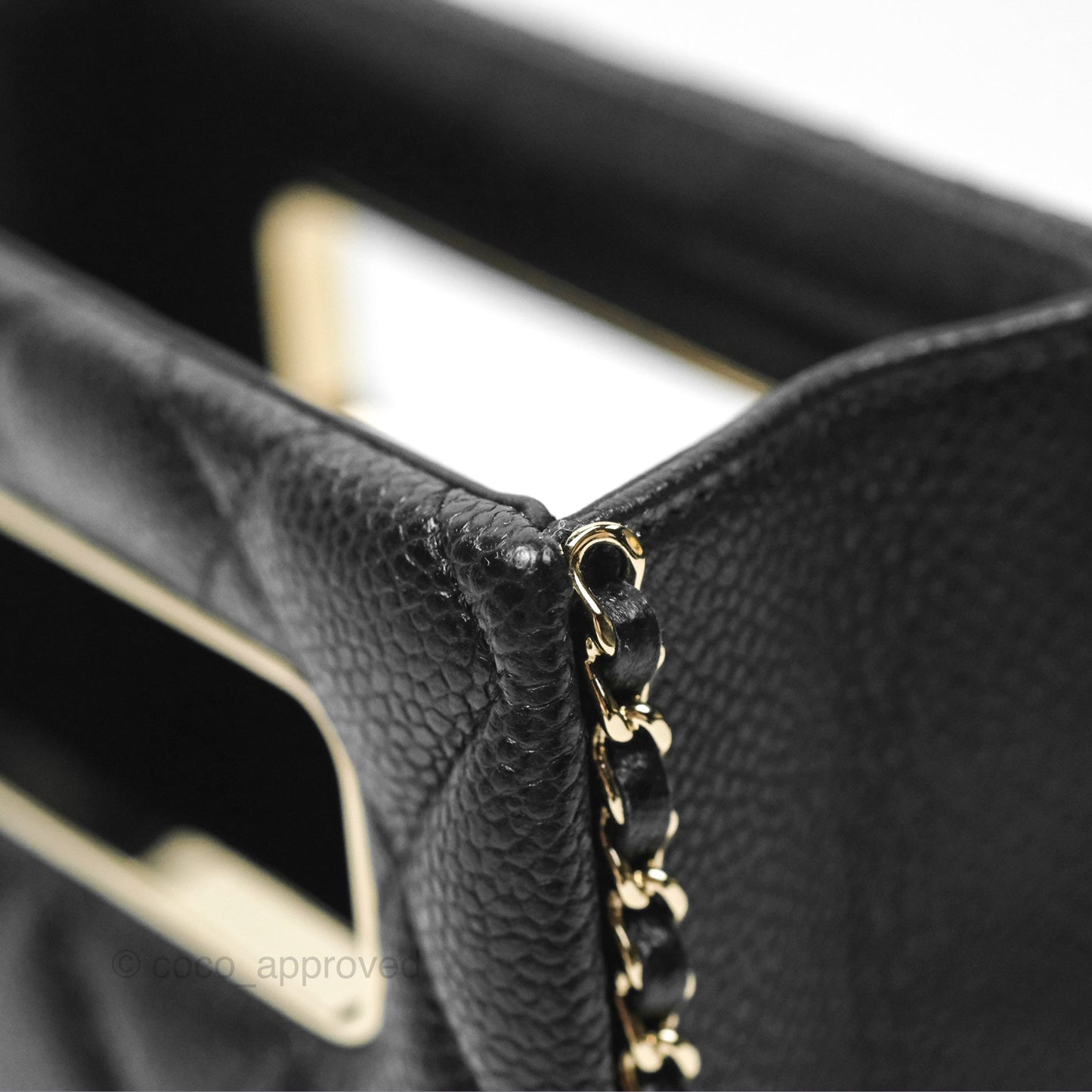 Chanel Evening Bag Caviar Black Gold Hardware 22S
