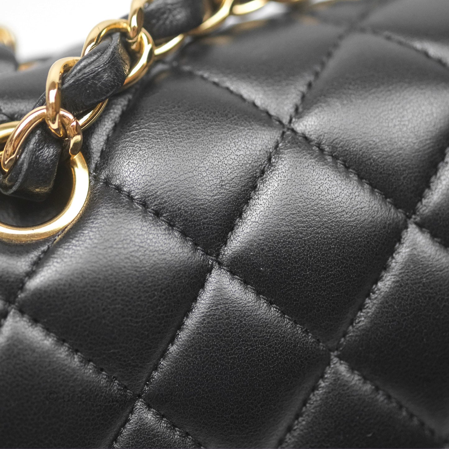 Chanel Classic M/L Medium Flap Quilted Black Lambskin Gold Hardware