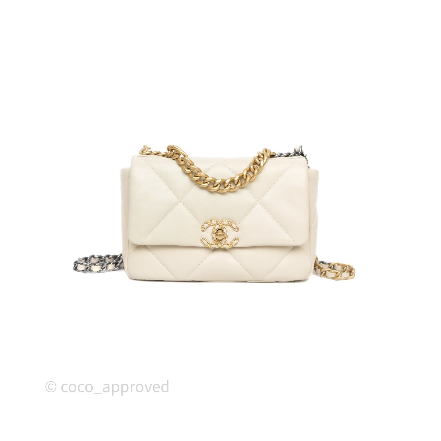 Chanel 19 Small Ivory Mixed Hardware