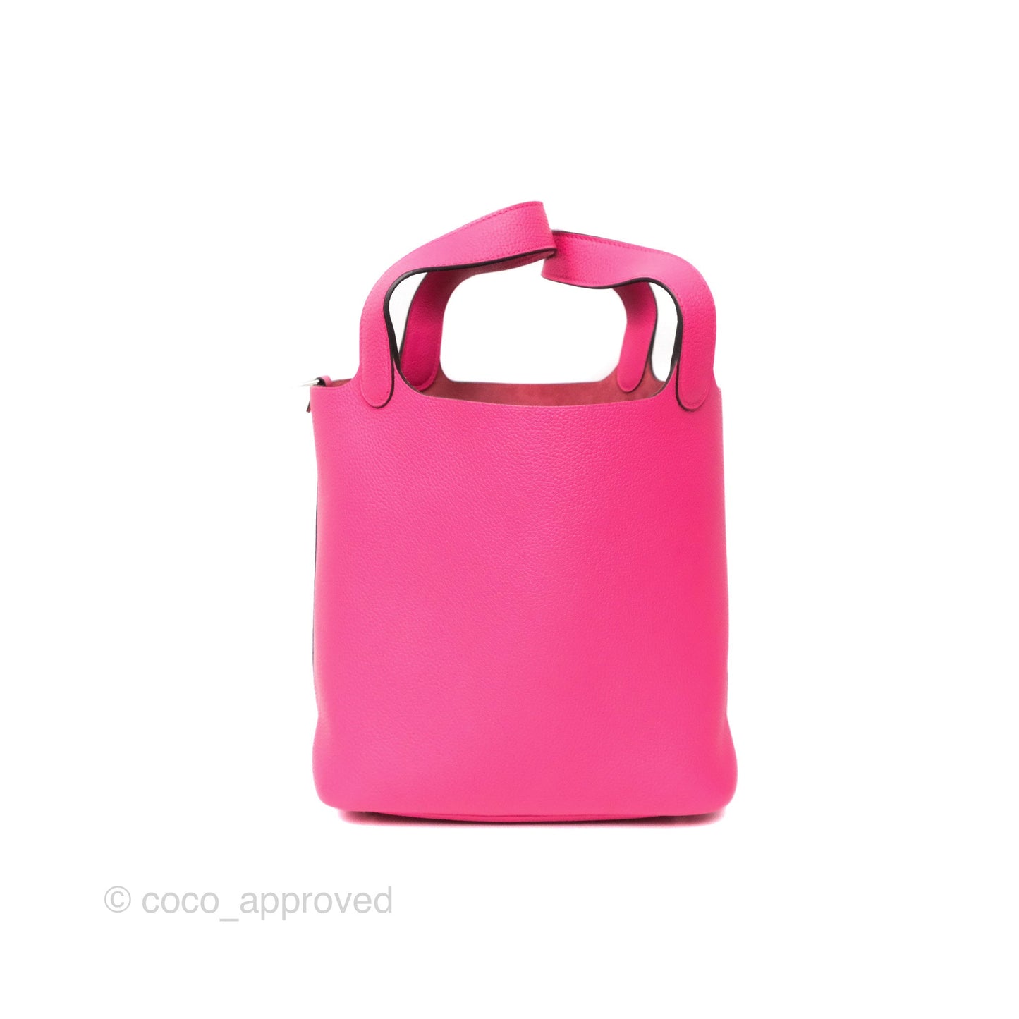 Hermès Picotin Lock 22 Rose Shocking 5R Taurillon Maurice Palladium Hardware