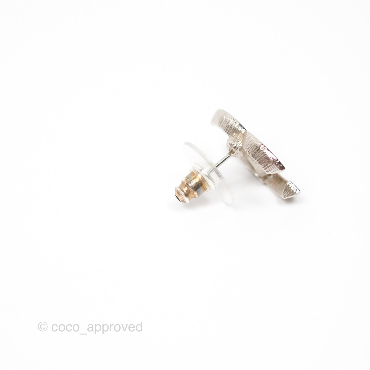 Chanel Crystal CC Earrings Silver Tone 23K