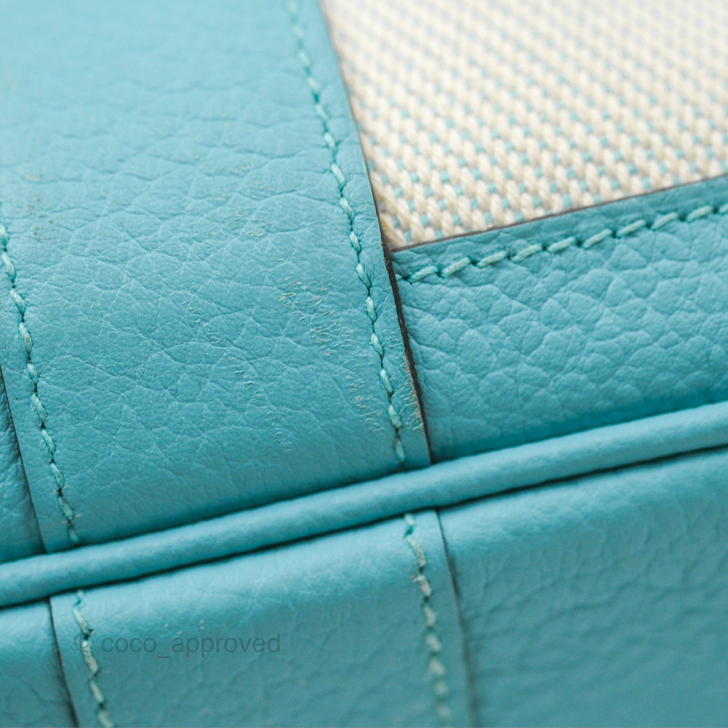 Hermès Garden Party 36 Country Ecru Bleu Atoll Canvas
