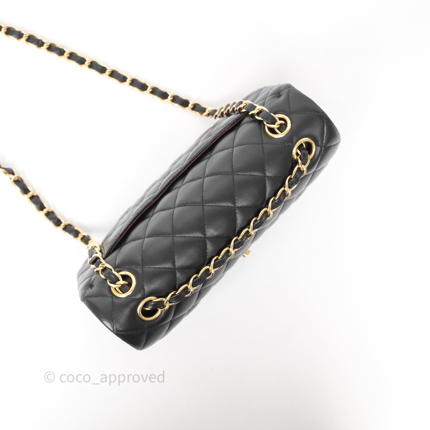 Chanel Small Classic Flap Quilted Black Lambskin Gold Hardware