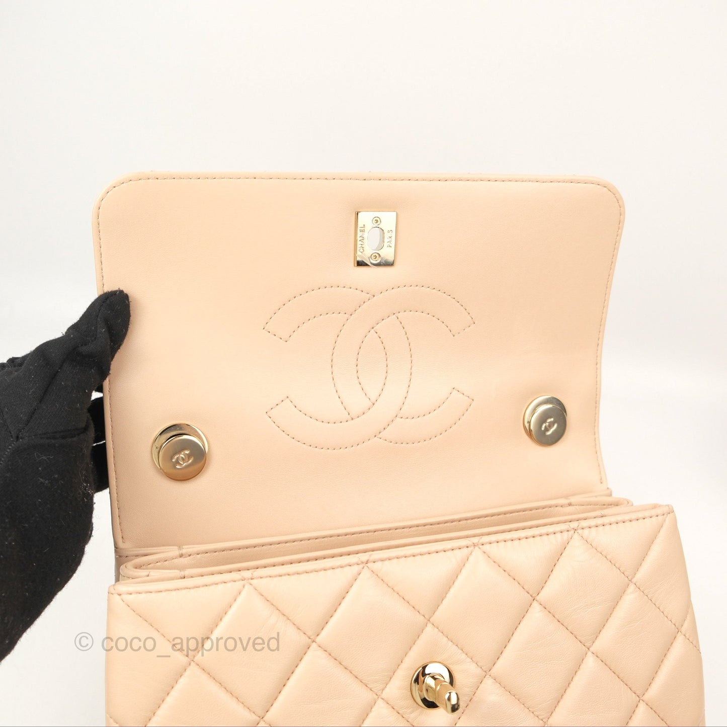 Chanel Small Trendy CC Light Beige Pink Lambskin Gold Hardware