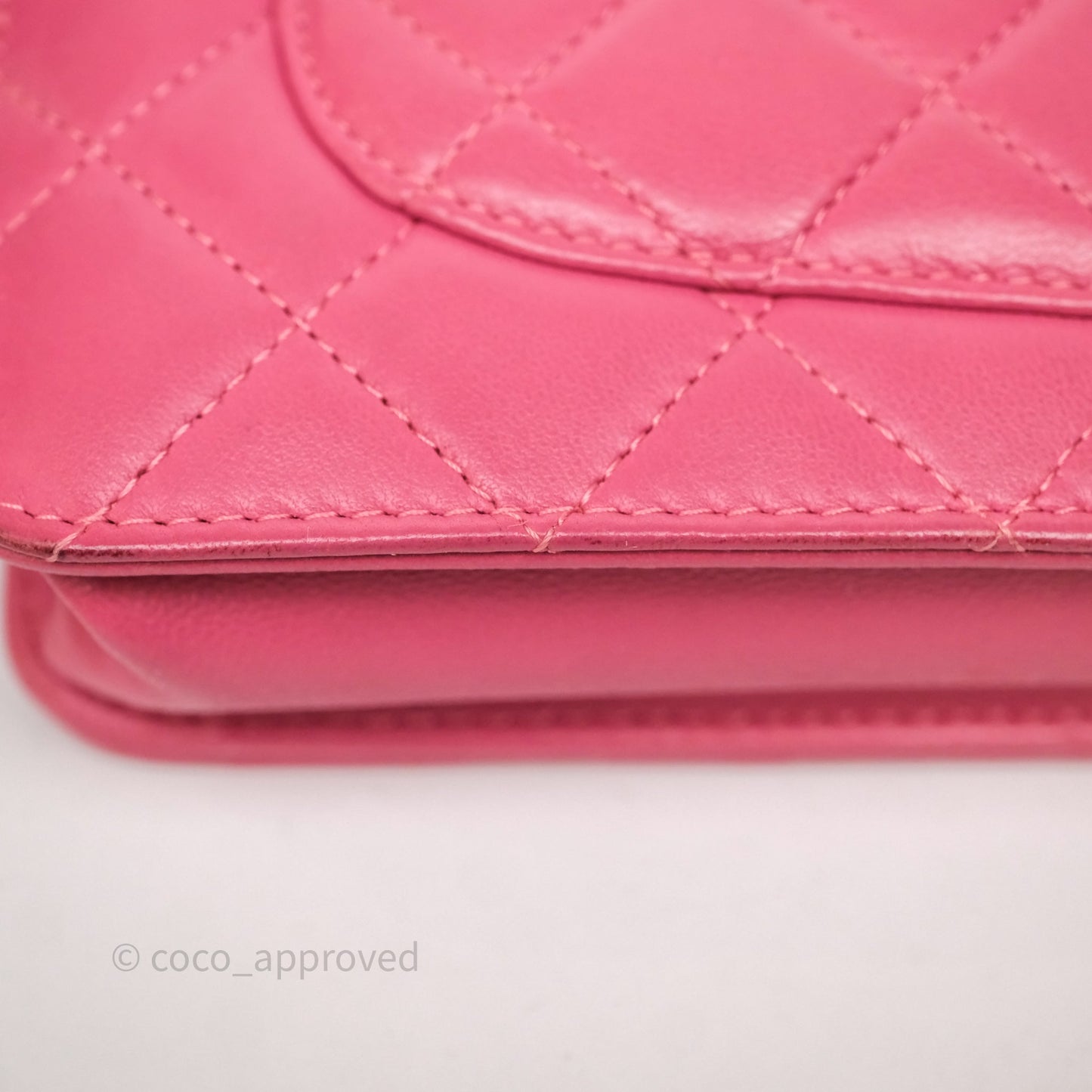 Chanel Quilted Classic WOC Pink Lambskin Gold Hardware