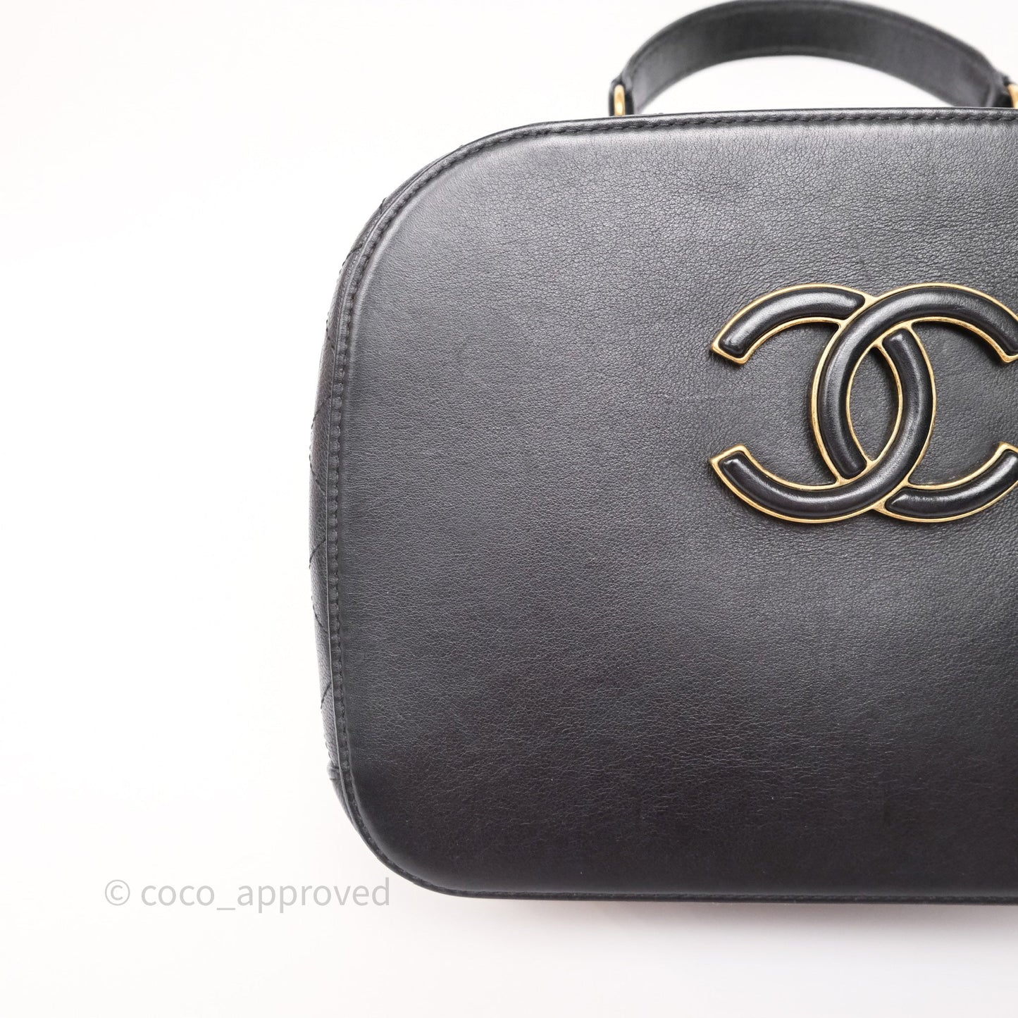 Chanel Coco Curve Vanity Black Calfskin & Goatskin Antique Gold Hardware