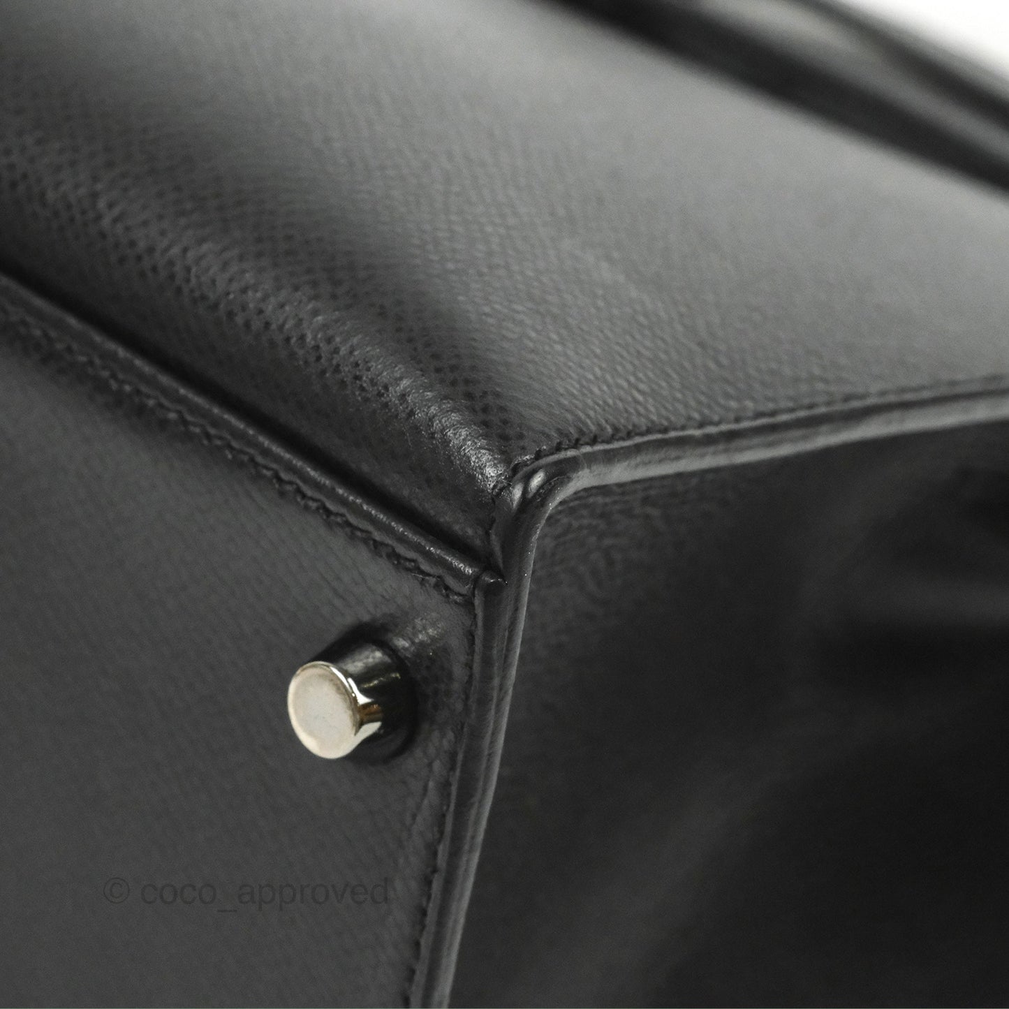 Hermès Kelly 32 Sellier Black Epsom Palladium Hardware