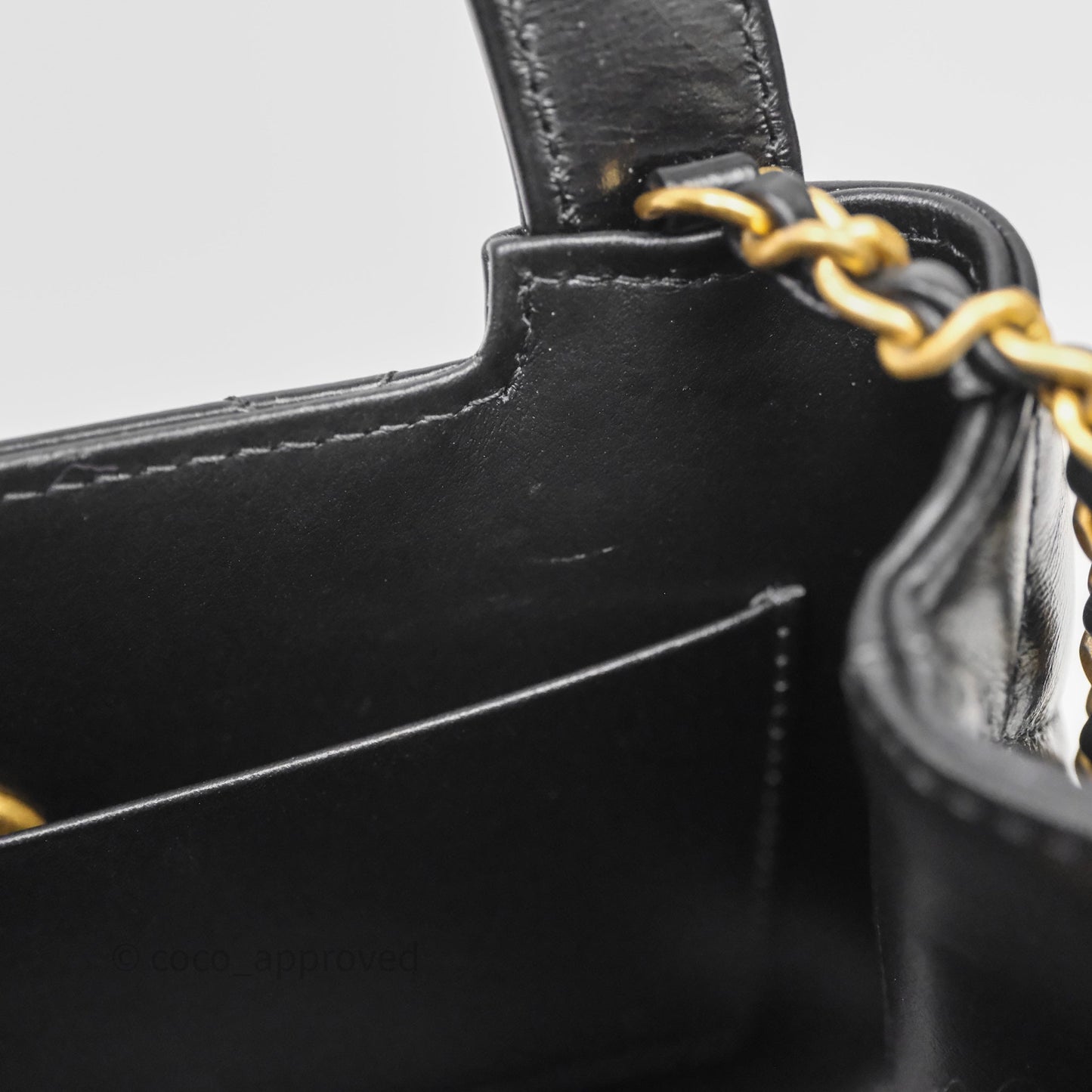 Chanel Kelly Bag Quilted Black Shiny Crumpled Calfskin Aged Gold Hardware