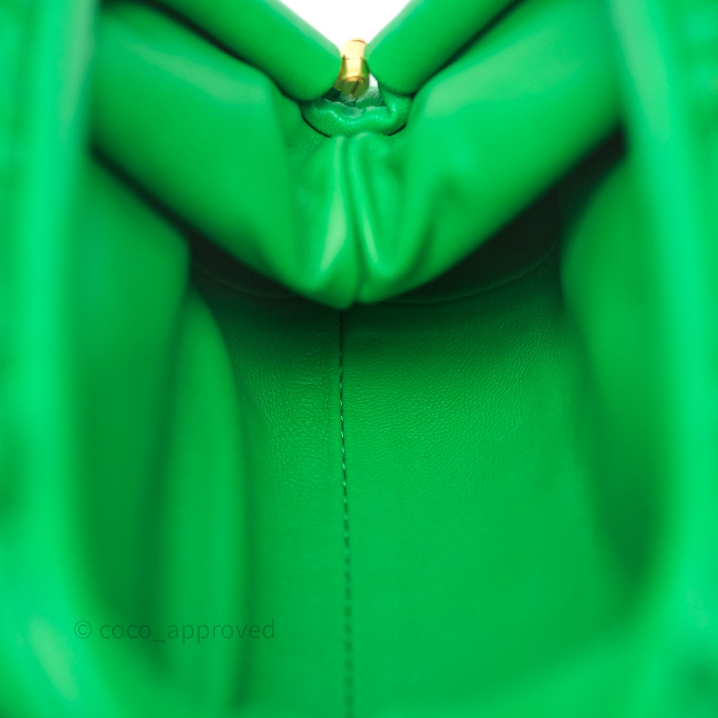 Bottega Veneta Mini Pouch Green Intrecciato Lambskin