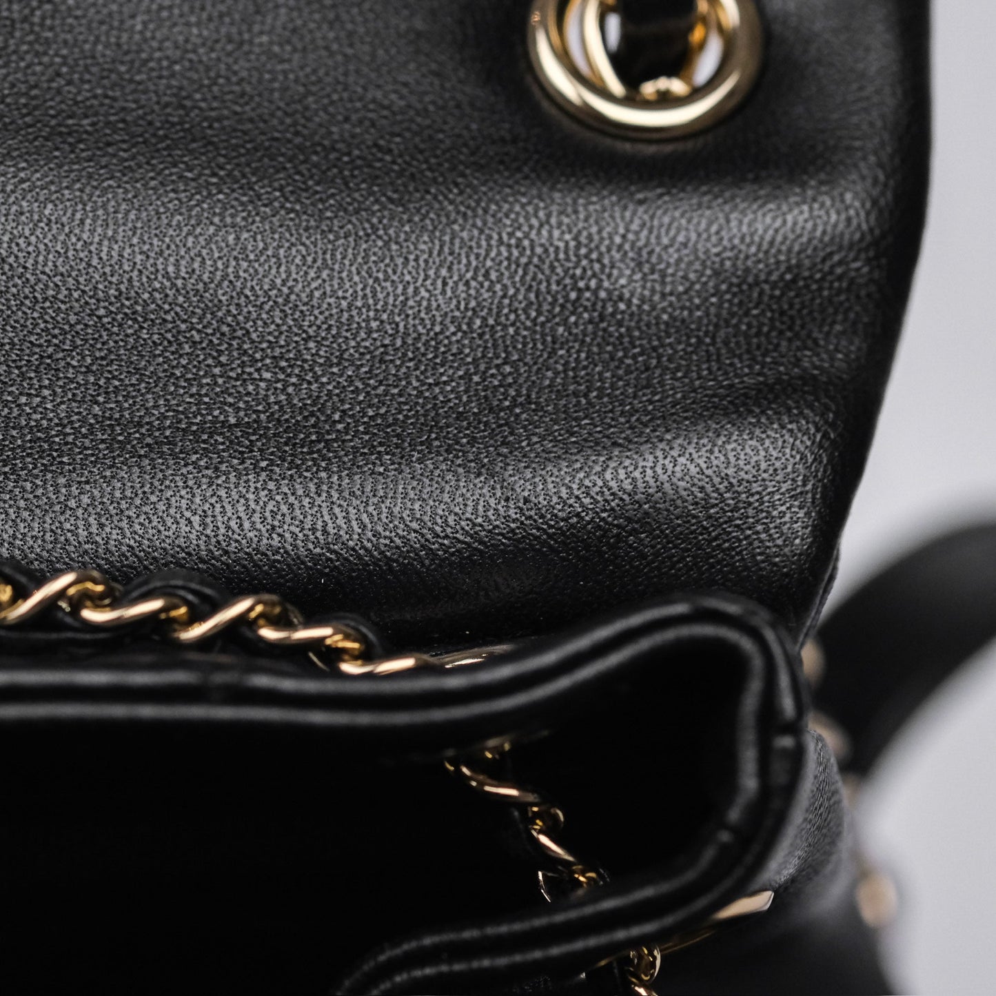 Chanel Small Duma Drawstring Backpack Black Lambskin Gold Hardware