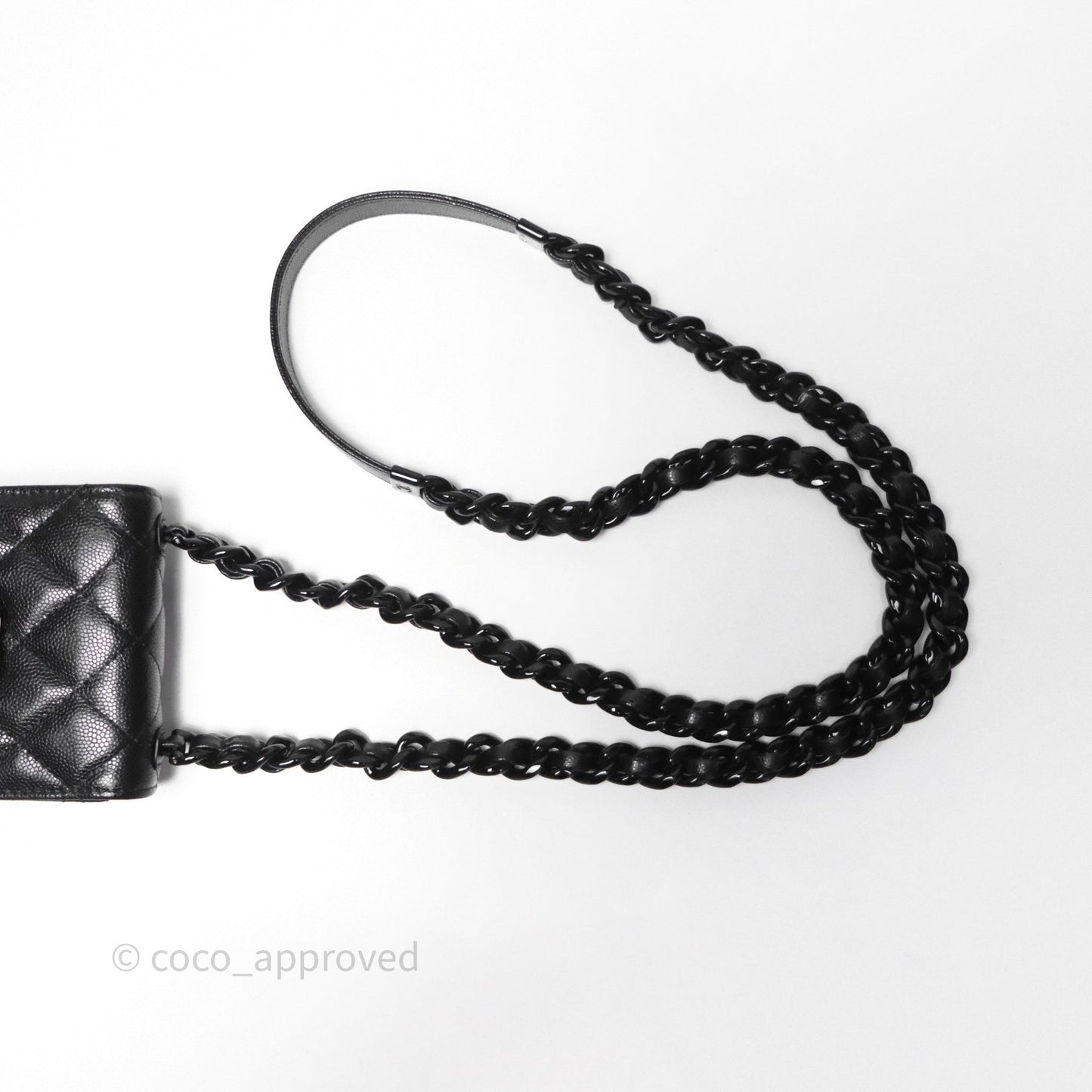 Chanel Incognito Phone Holder So Black Caviar Black Hardware