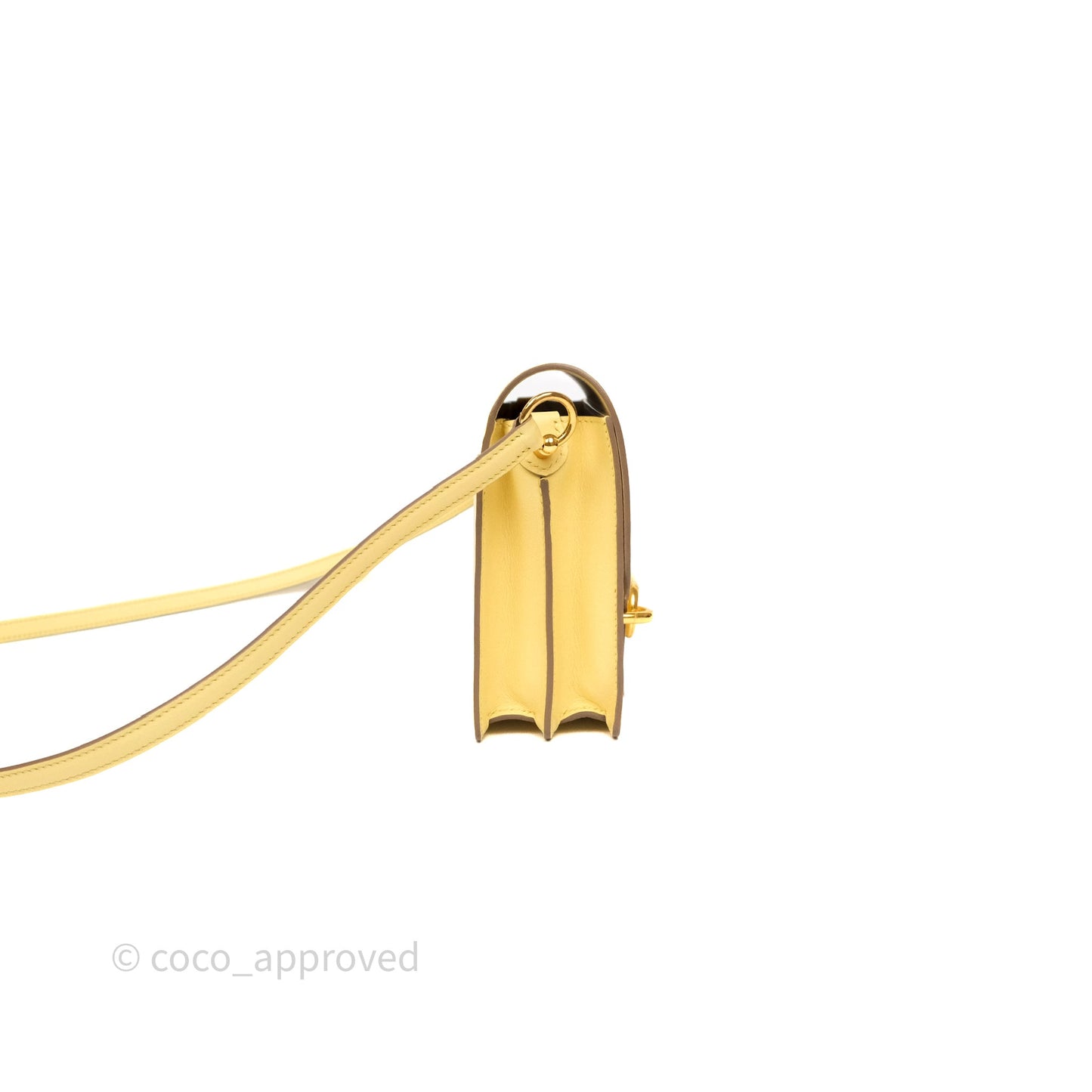Hermès Roulis Mini 18 Jaune Poussin 1Z Swift Gold Hardware