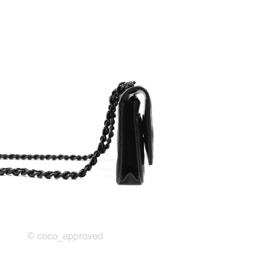 Chanel Quilted So Black Wallet on Chain WOC Caviar Incognito Hardware