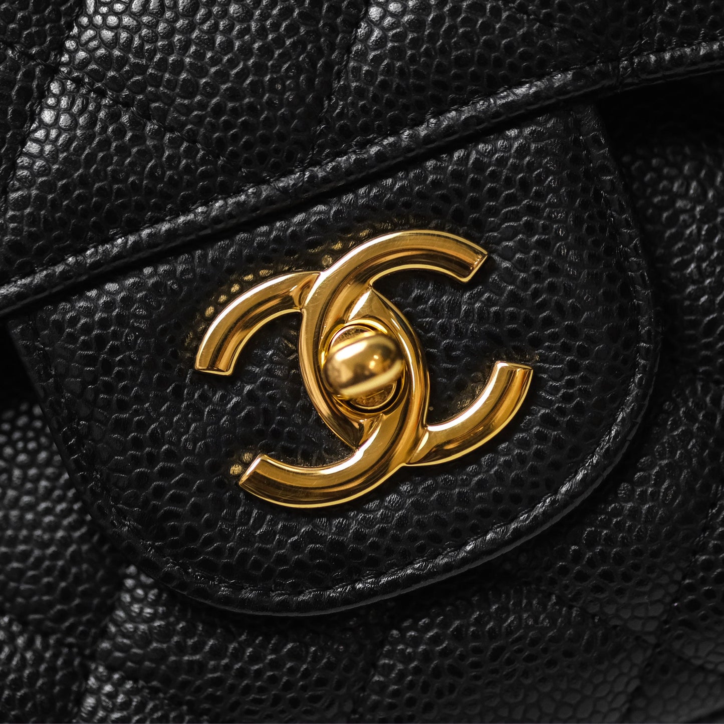 Chanel Jumbo Double Flap Black Caviar Gold Hardware⁣⁣