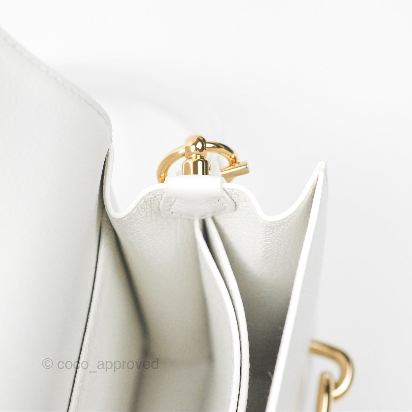 Hermès Roulis Mini 18 New White Evercolor Permabrass Hardware