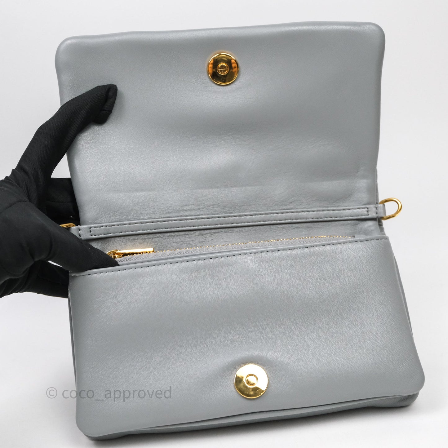 Christian Dior Mini Caro Bag Grey Macrocannage