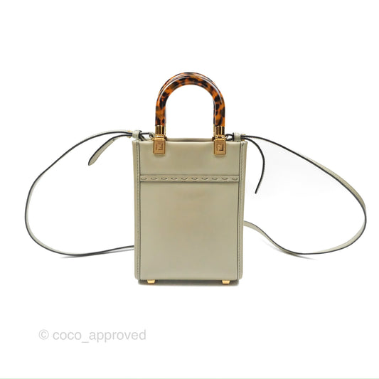Fendi Mini Sunshine Shopper Bag Green Tea Tortoiseshell-effect Handle