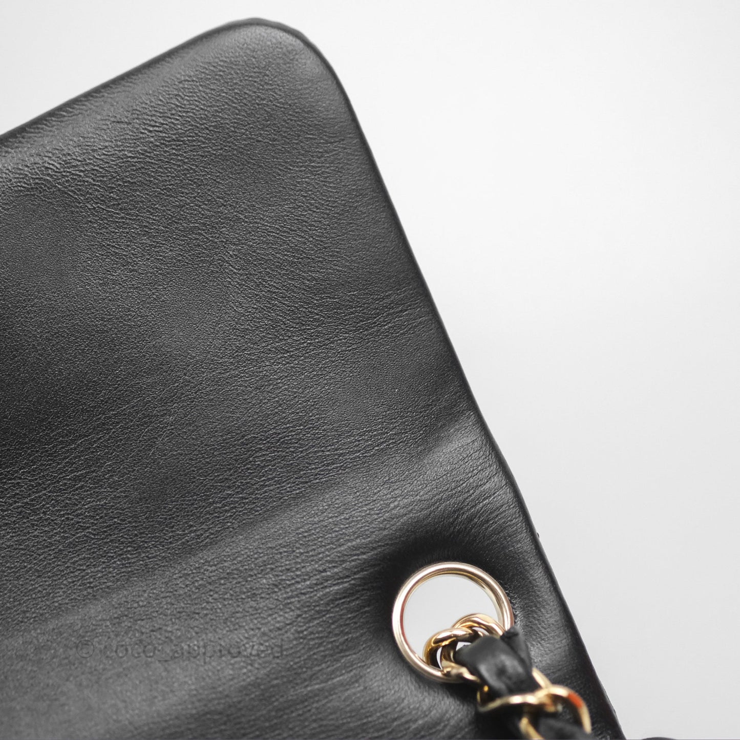 Chanel Mini Square Flap Quilted Black Lambskin Gold Hardware