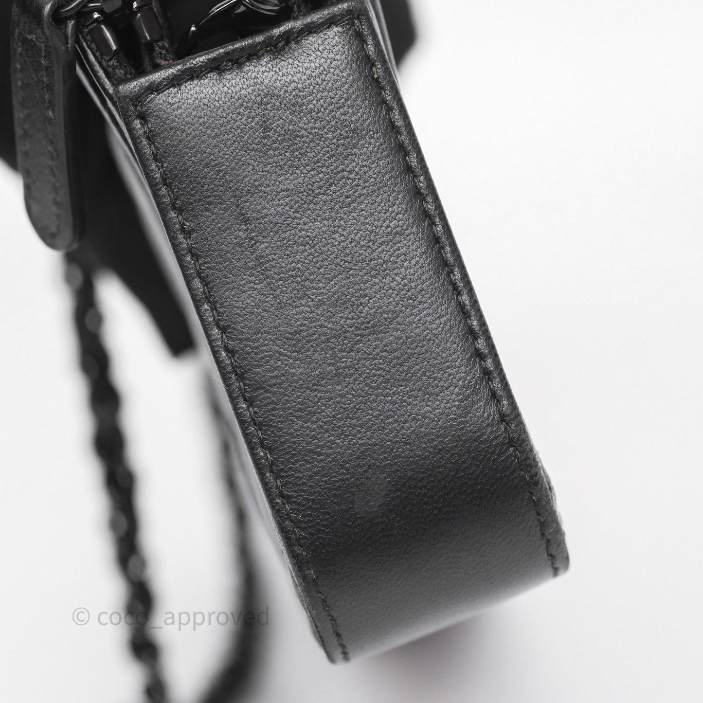 Chanel Boy Double Zip Clutch On Chain So Black Lambskin