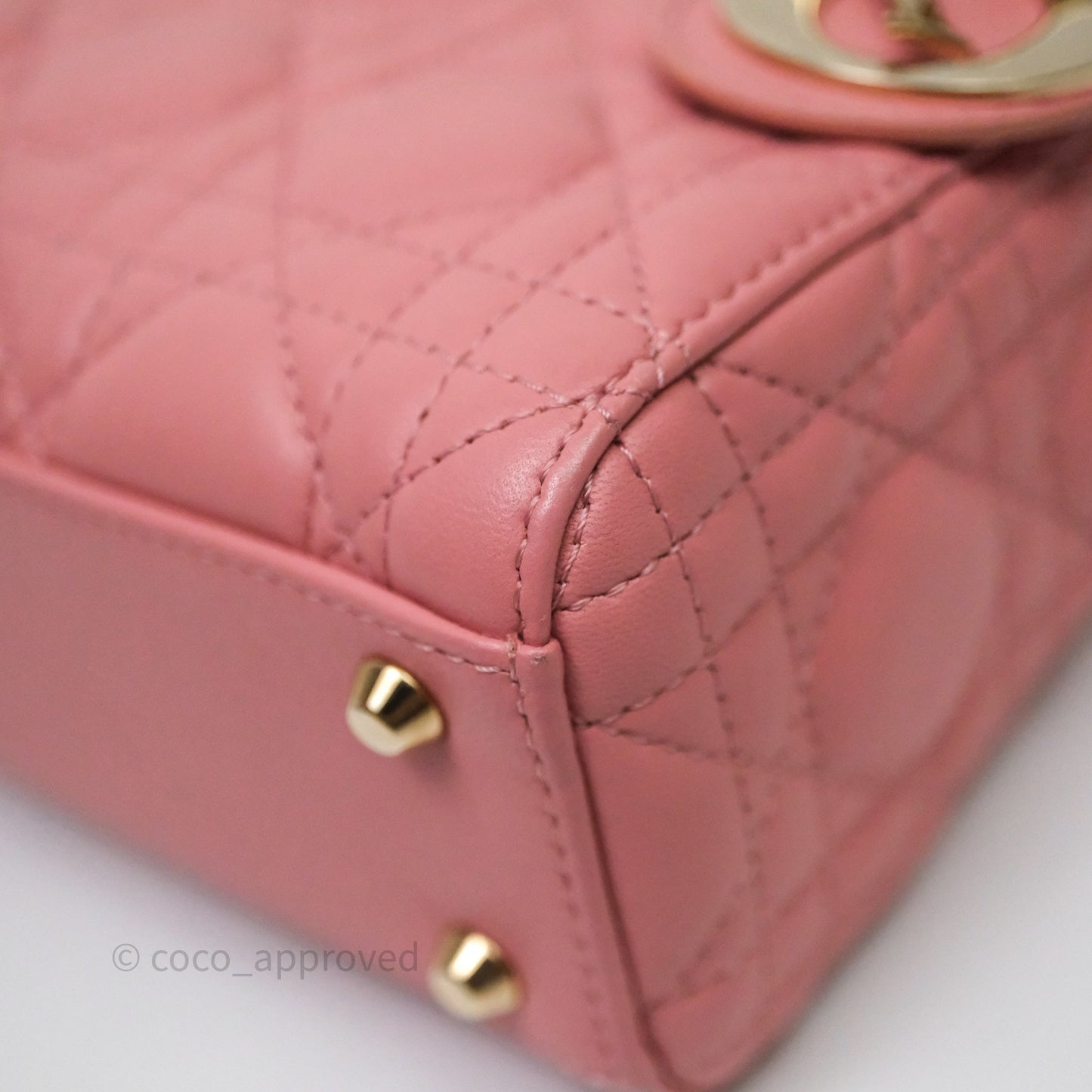 Christian Dior Mini Lady Dior My ABCDior Bag Pink Cannage Lambskin Gold Haardware