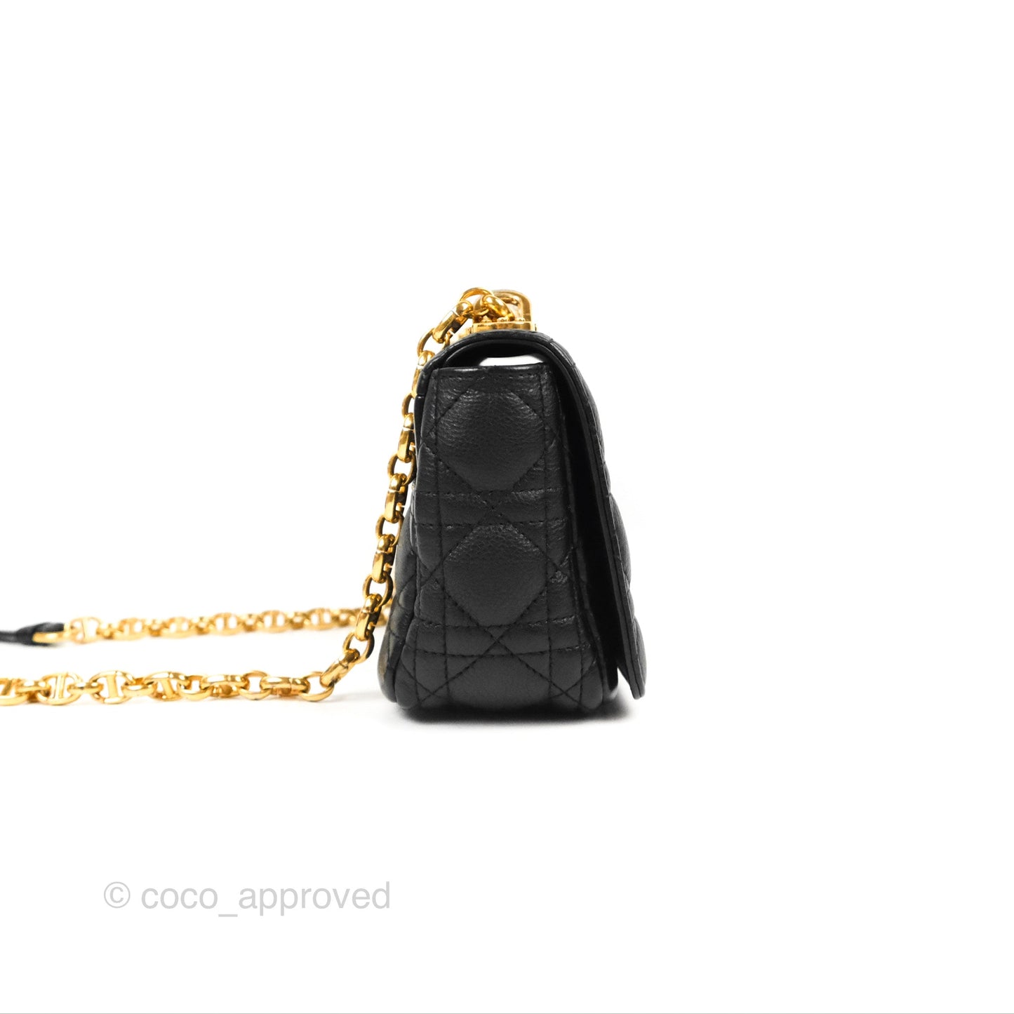 Dior Small Caro Bag Black Supple Cannage Calfskin