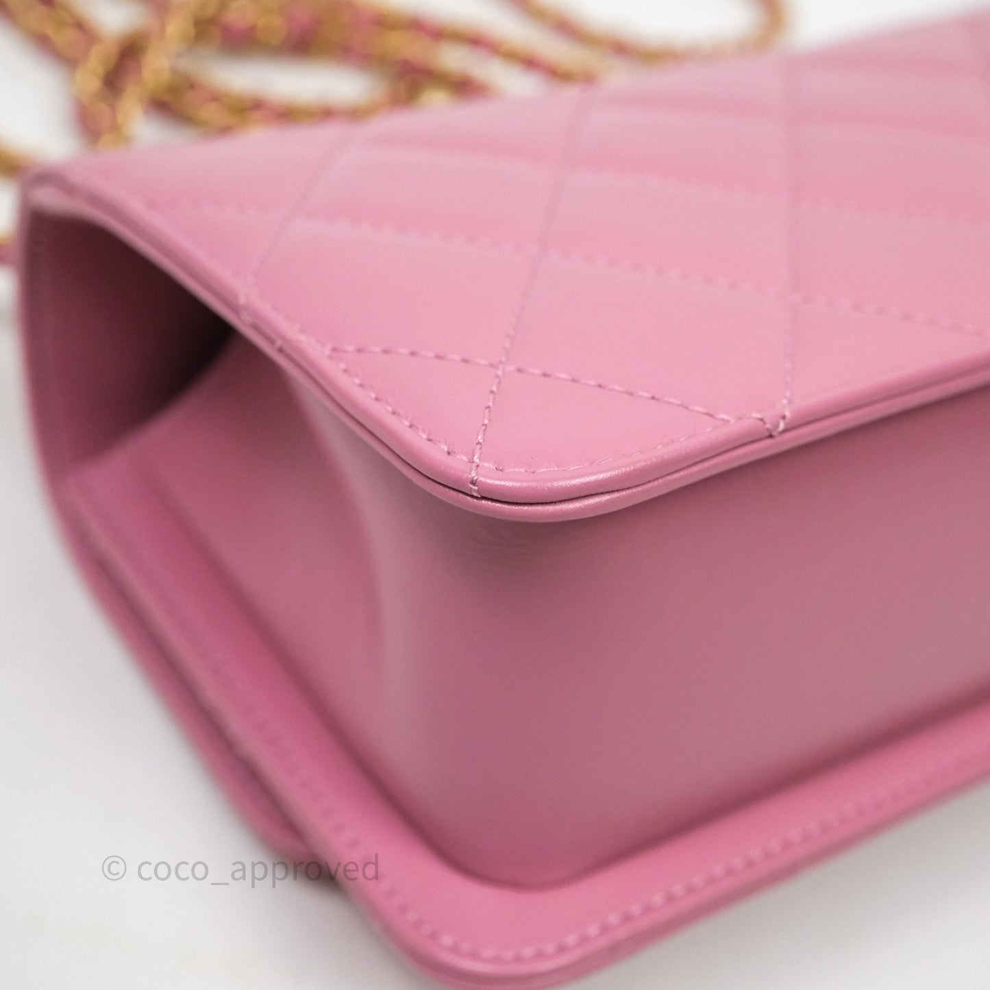 Chanel Quilted Mini Perfect Fit Adjustable Pink Calfskin Gold Hardware