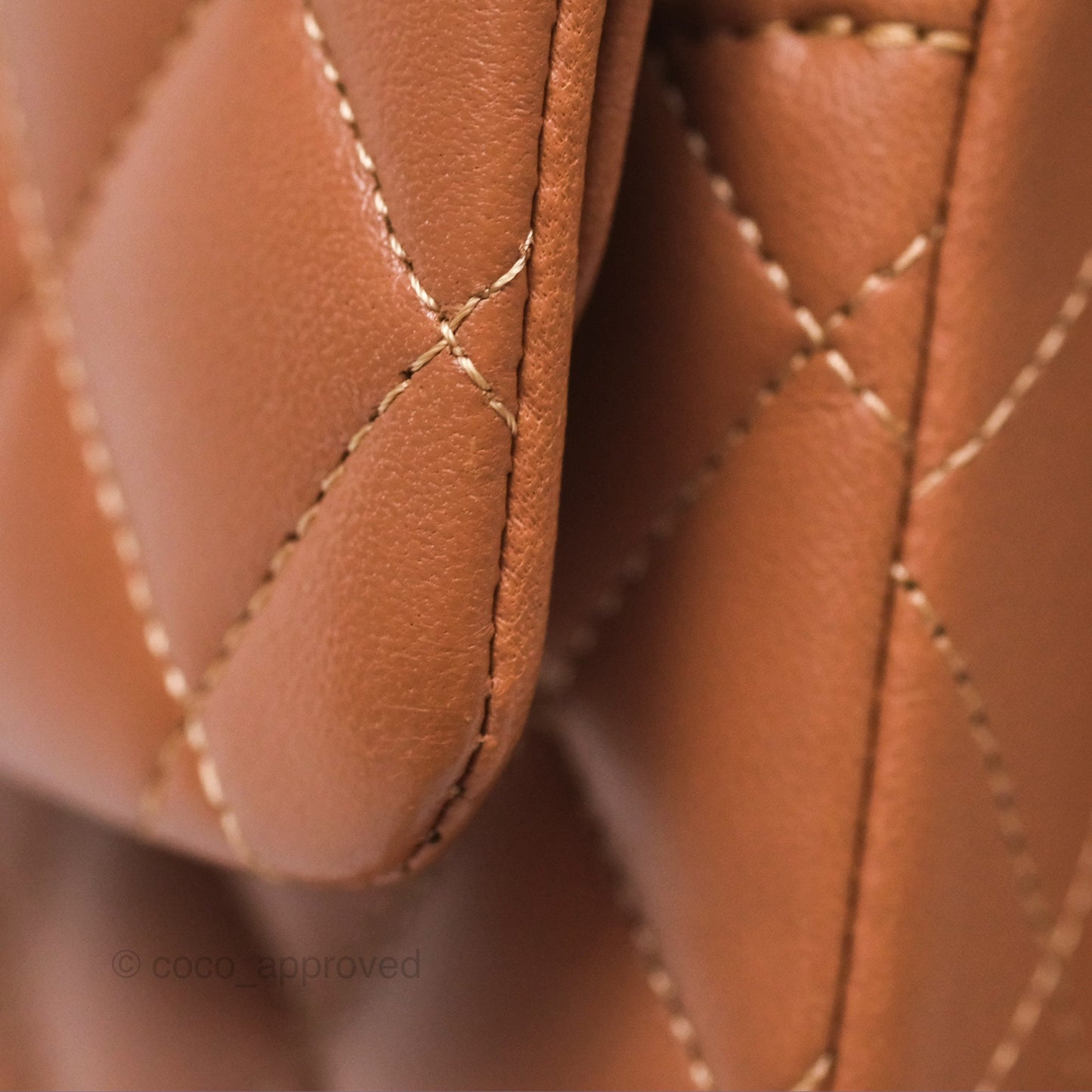 Chanel Small Classic Quilted Flap Dark Beige Caramel Lambskin Gold Hardware