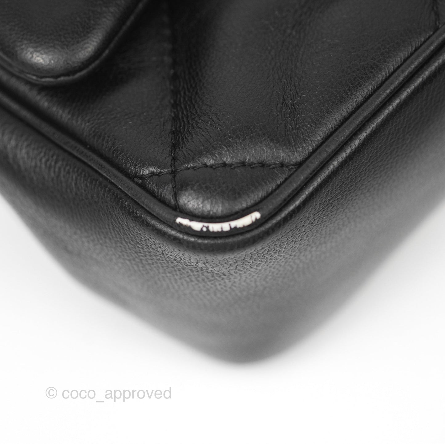 Chanel Small Coco Lady Quilted Flap Bag With Top Handle Black Calfskin Gold Hardware
