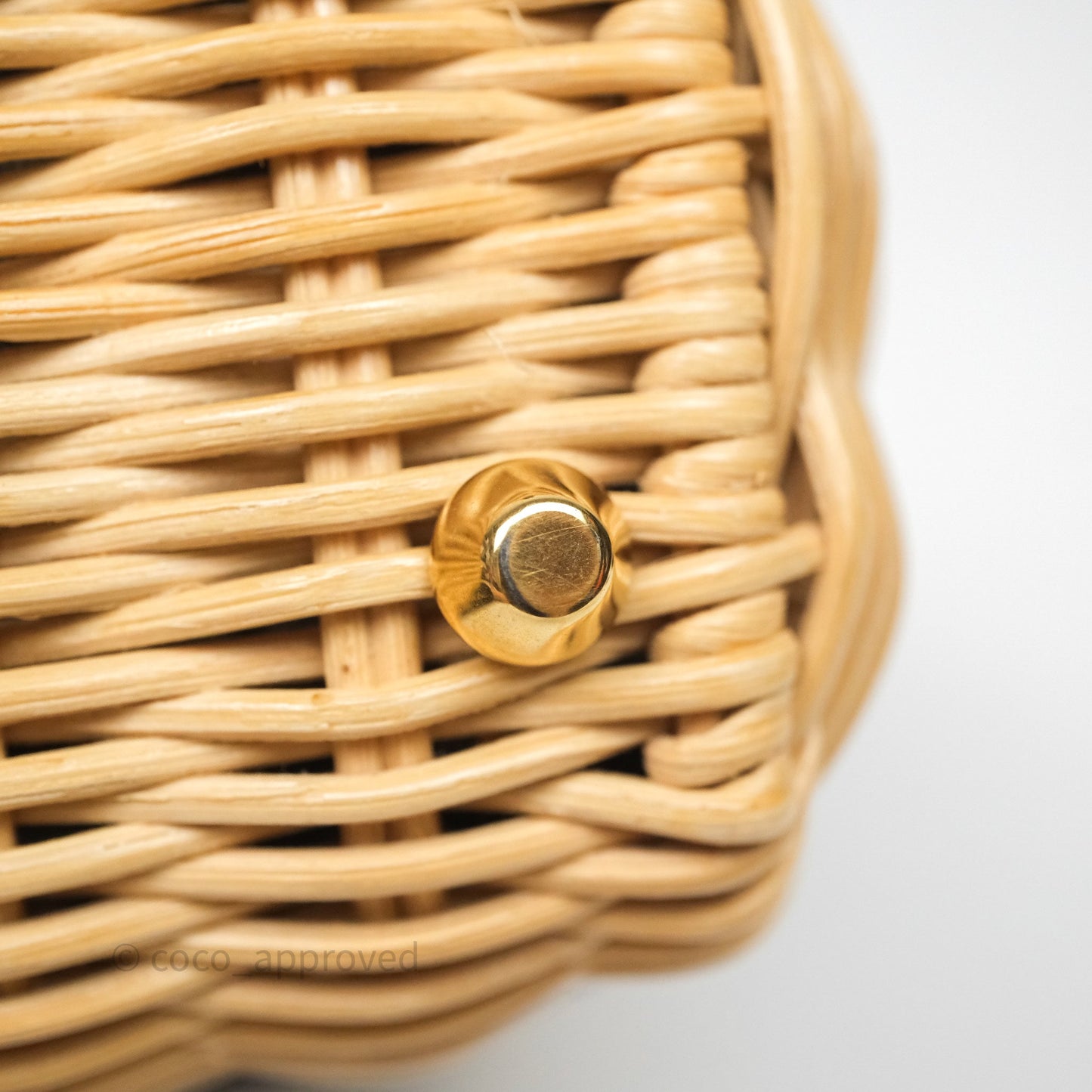 Christian Dior Mini Lady Dior Natural Rattan and Blue Dior Oblique Jacquard